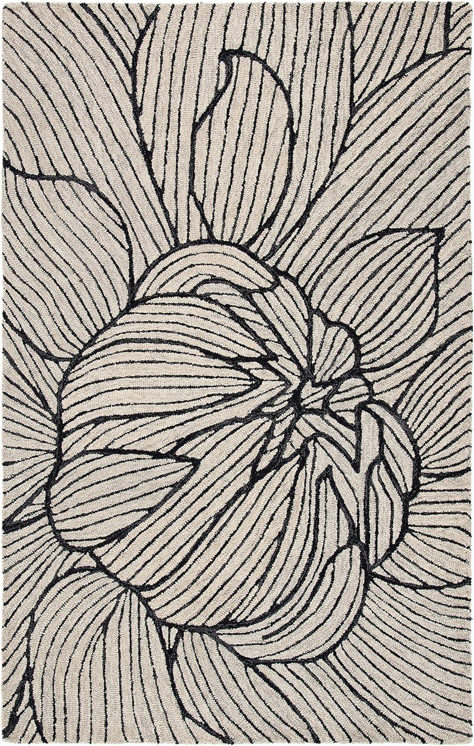 Metro MET451 Hand Tufted Indoor Area Rug - Black/Ivory - 4'x6' - Safavieh