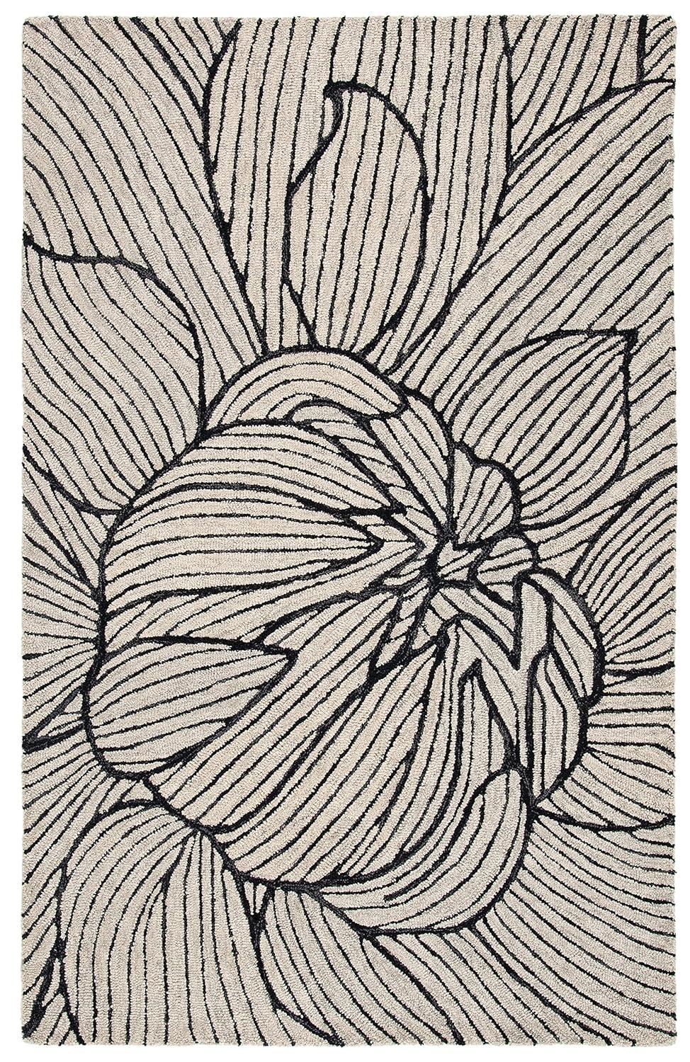 Metro MET451 Hand Tufted Indoor Area Rug - Black/Ivory - 4'x6' - Safavieh
