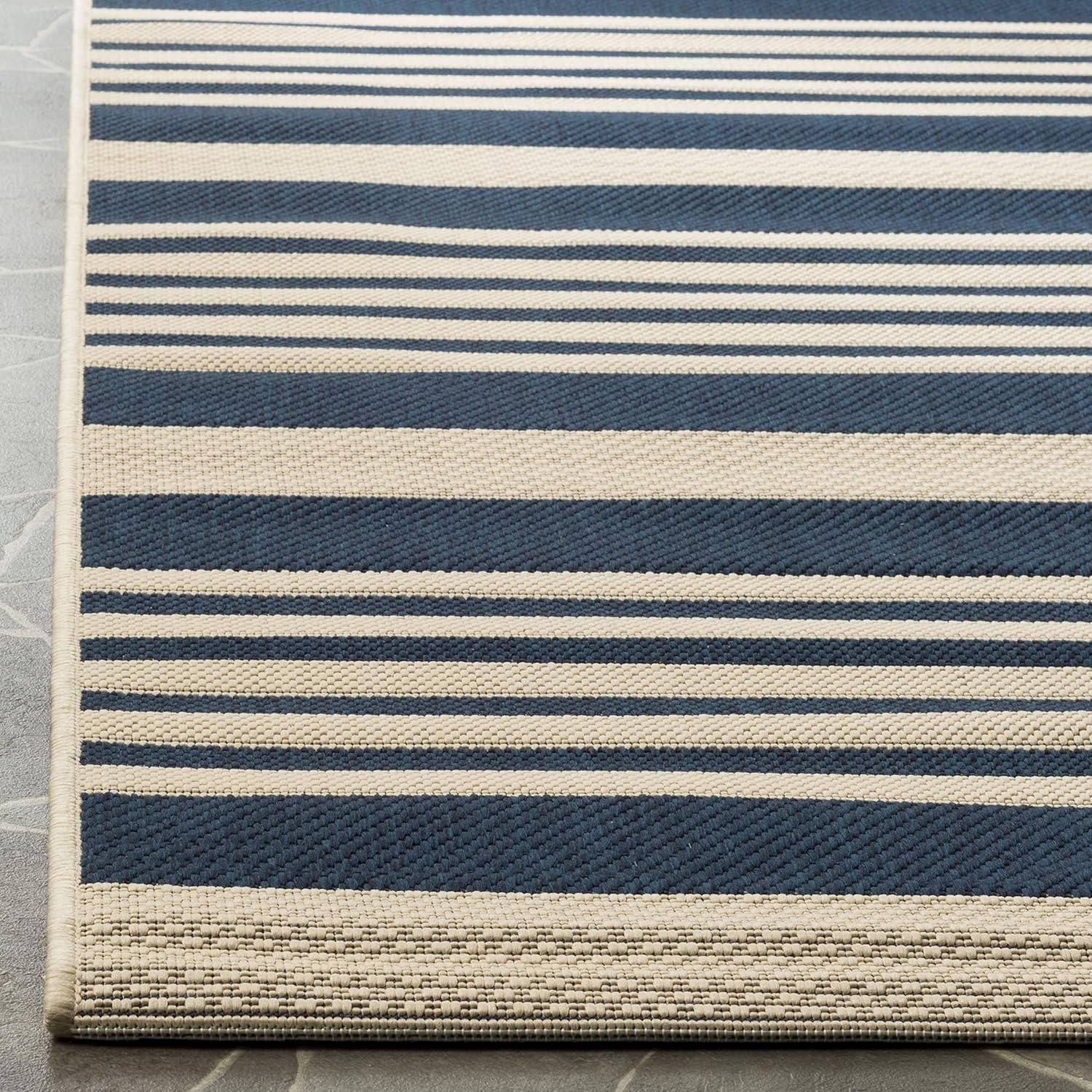 Courtyard CY6062 Power Loomed Indoor/Outdoor Runner Rug - Navy/Beige - 2'3"x6'7" - Safavieh.