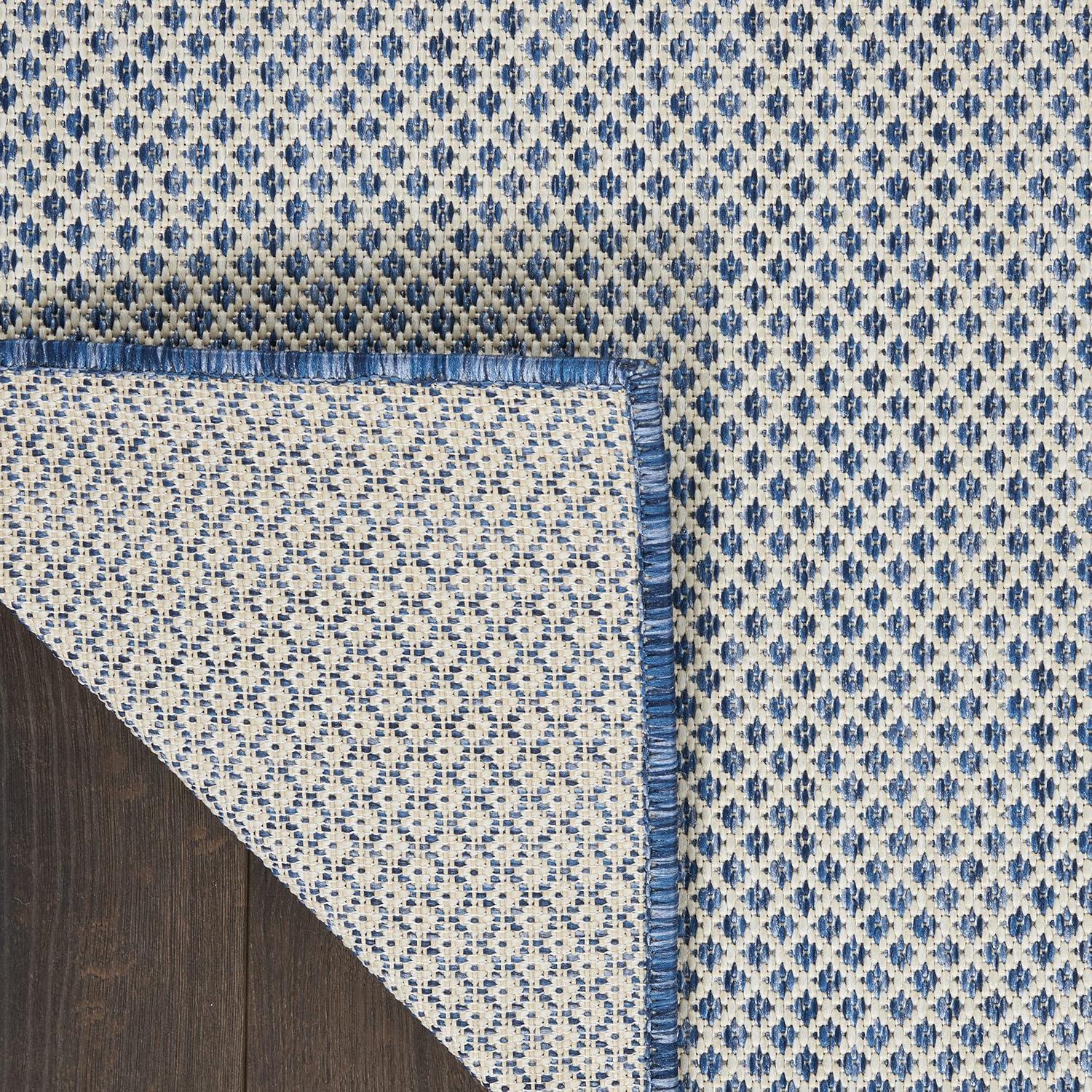 Nourison Courtyard COU01 Indoor/outdoor Area Rug - Ivory Blue 6' x 9'