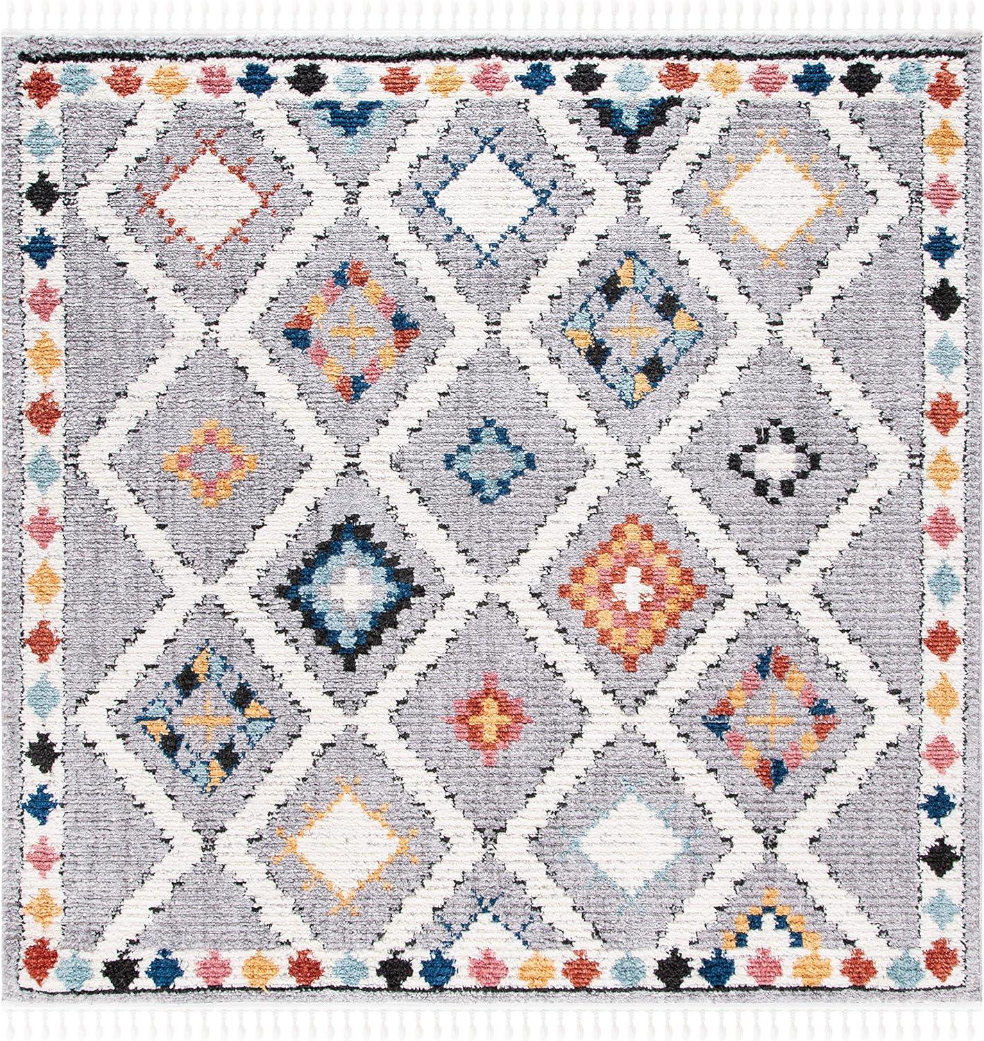 Morocco MRC965 Power Loomed Area Rug - Grey/Multi - 3'x3' - Safavieh.