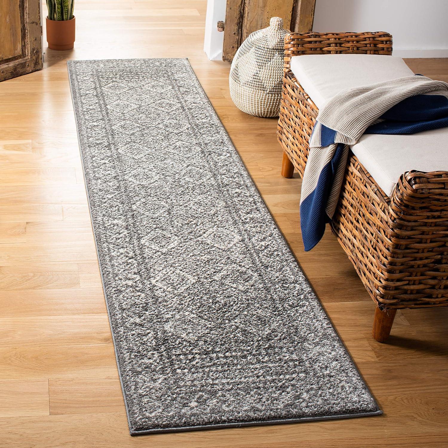 Tulum TUL264 Power Loomed Runner Rug - Dark Grey/Ivory - 2'x7' - Safavieh.