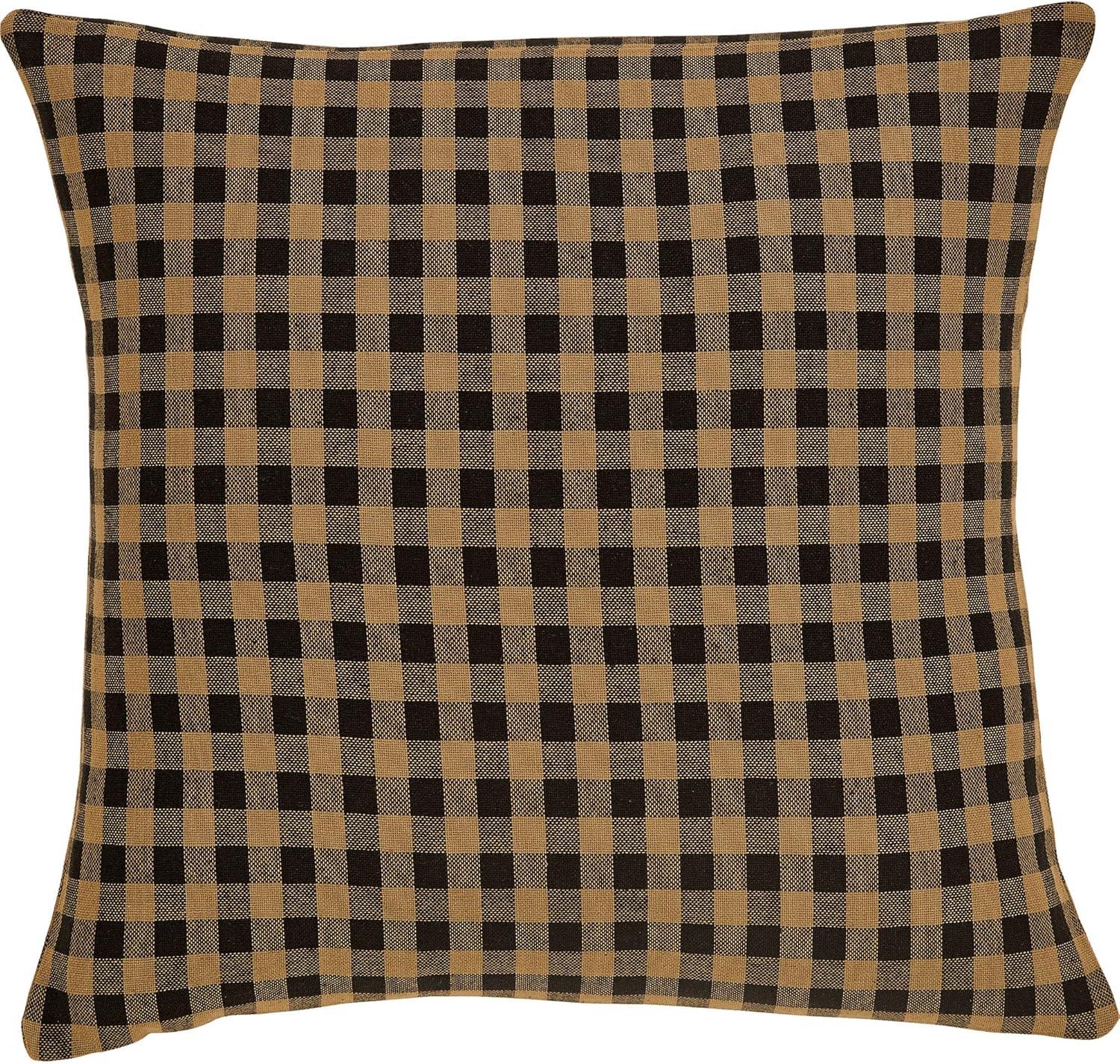 Black Check Pillow Fabric 16x16