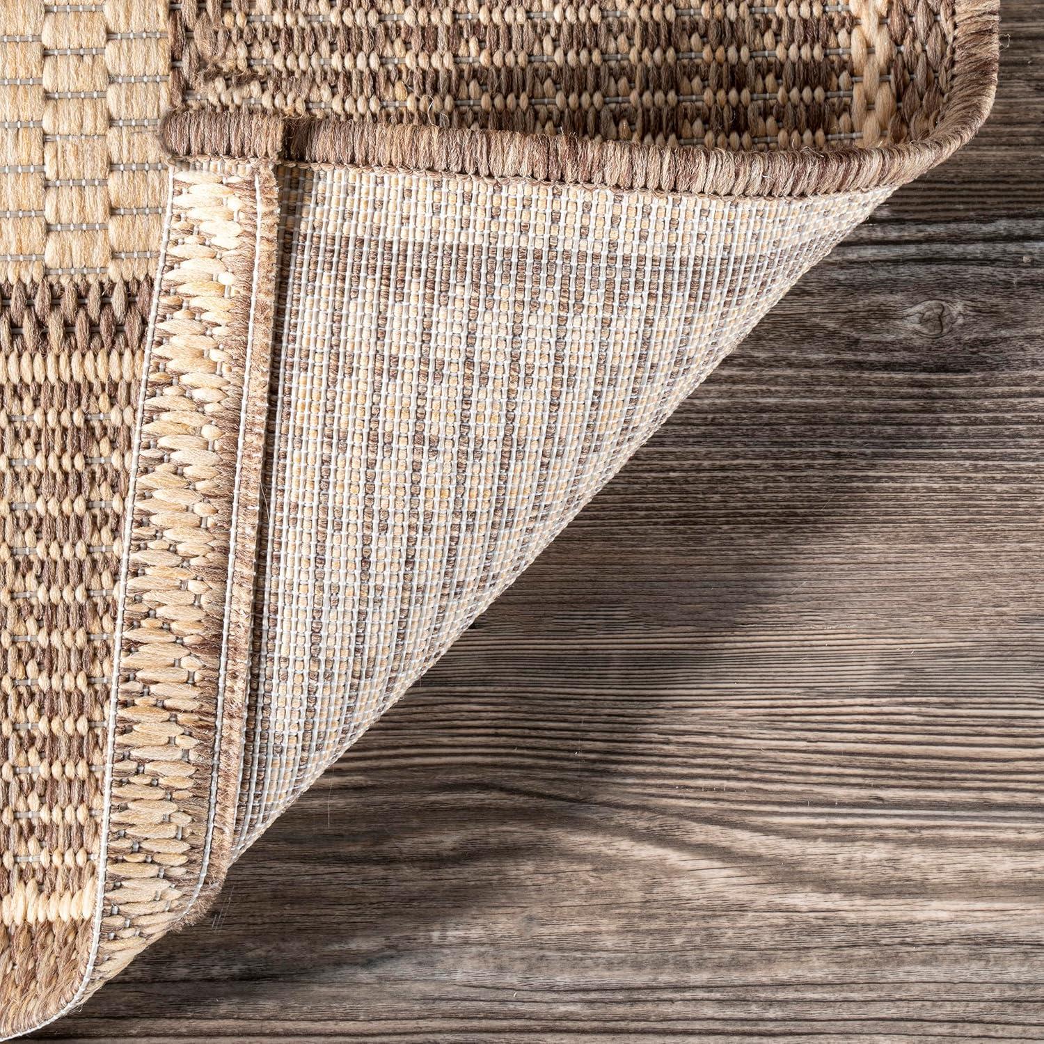 nuLOOM Gris Border Indoor/Outdoor Area Rug, 5' 3" x 7' 6", Beige