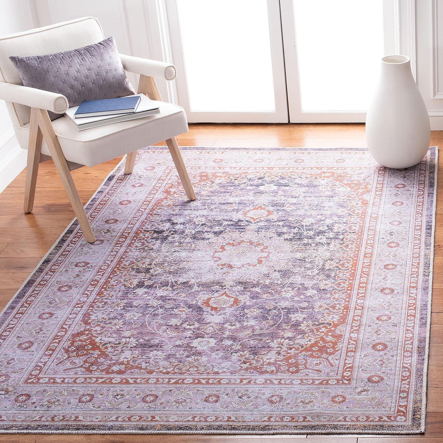 Serapi SEP550 Power Loomed Machine Washable Skid-Resistant Indoor Area Rug - Grey/Light Grey - 5'3"x8' - Safavieh