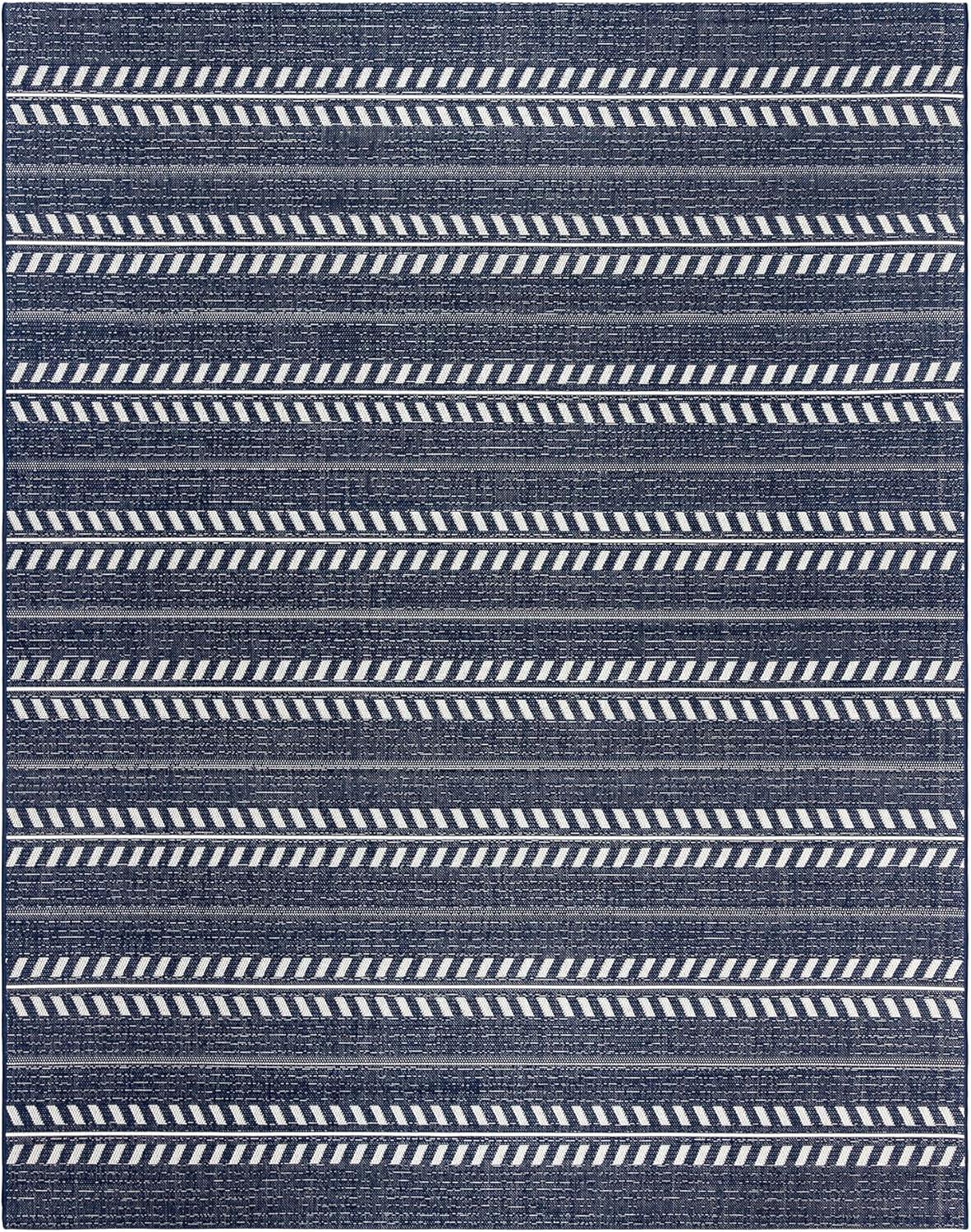 Gertmenian Paseo Moran Stripe Bohemian Striped Flatweave Indoor Outdoor Area Rug