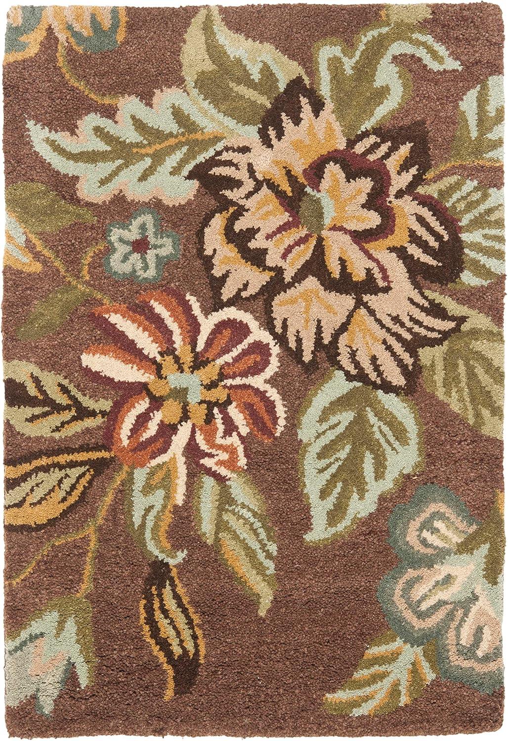 Blossom BLM920 Hand Hooked Area Rug - Brown/Multi - 8'x10' - Safavieh.