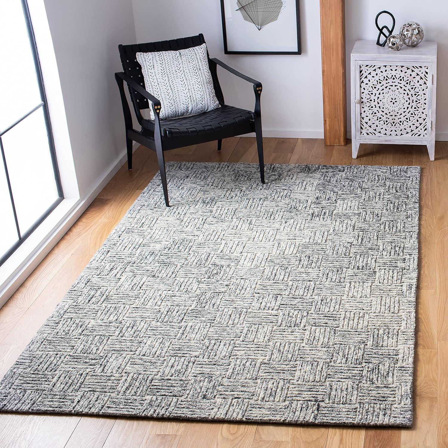 Micro-Loop MLP976 Hand Tufted Indoor Area Rug - Grey - 5'x8'- Safavieh
