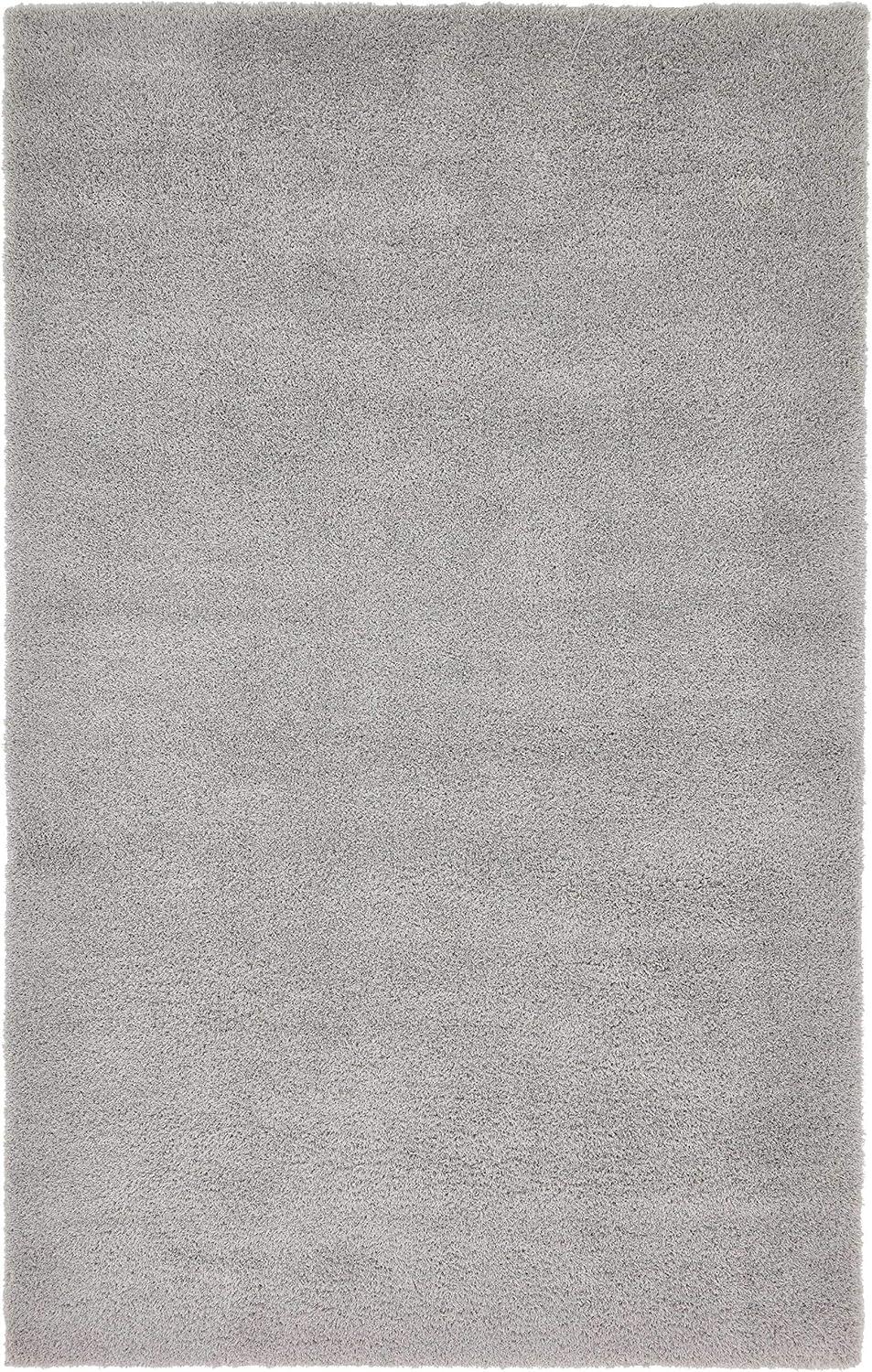 Unique Loom Studio Solid Shag Collection Area Rug - Sky (5' 1" x 8' Rectangle Light Gray/Gray)