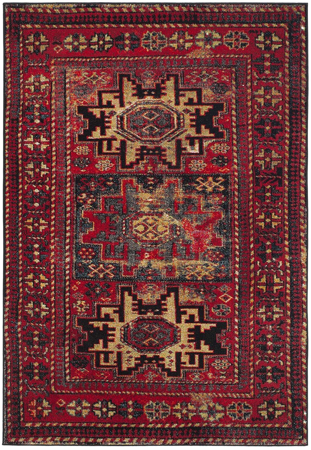 Vintage Hamadan VTH213 Power Loomed Indoor Area Rug - Red/Multi - 4'x6' - Safavieh