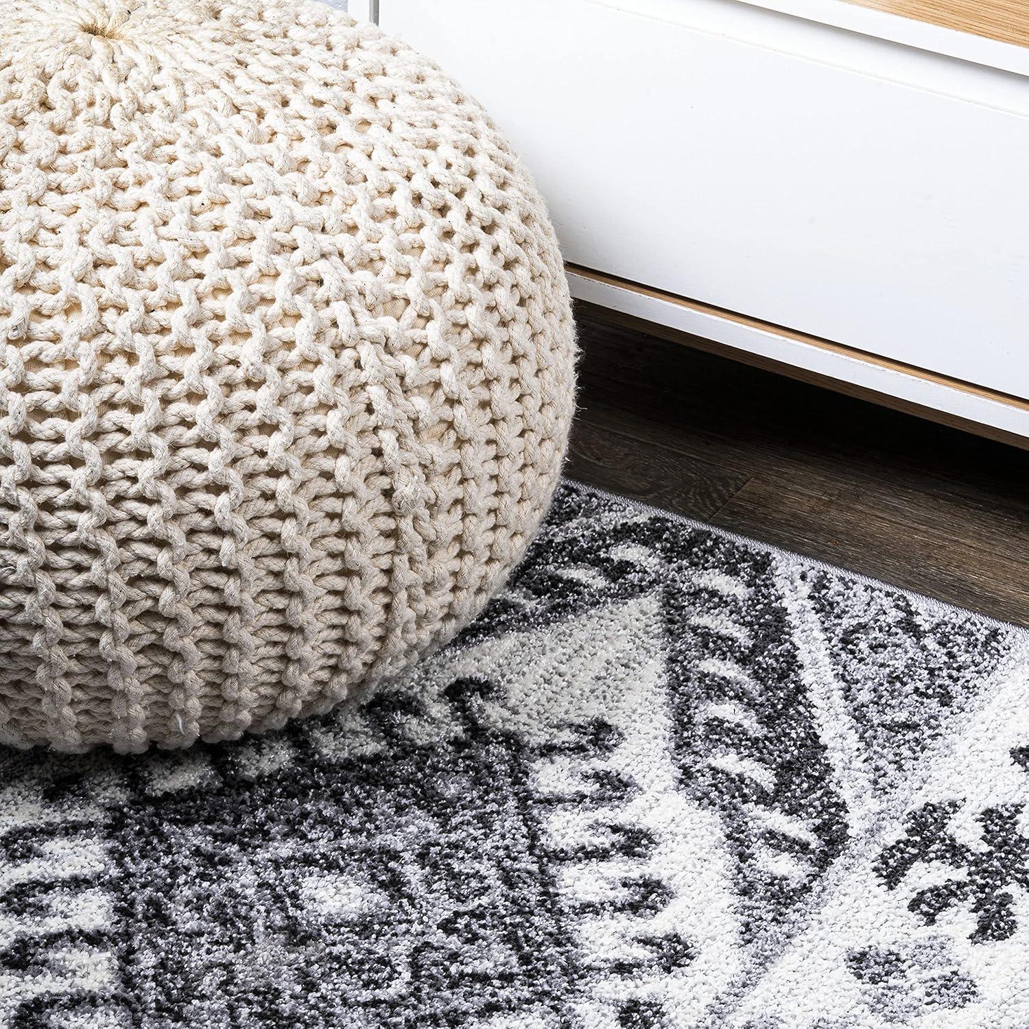 JONATHAN Y MOH500A-5 Sura Modern Kilim Geometric Gray/Anthracite 5 ft. x 8 ft. Area Rug, Bohemian Vintage, Pet Friendly, Stain Resistant, Easy to Clean, for Living Room; Kitchen, Bedroom