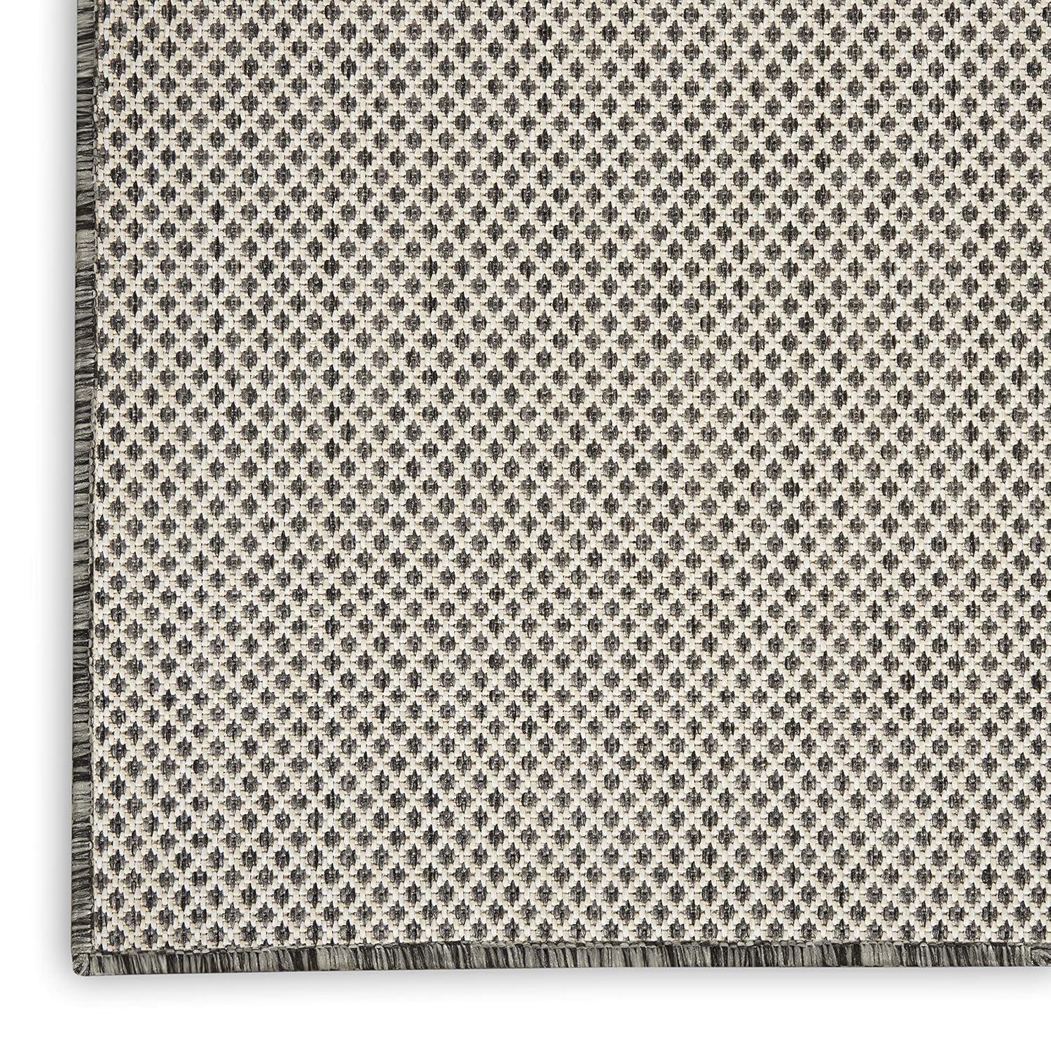 Nourison Courtyard 9' x 12' Ivory Charcoal All-over design Indoor/Outdoor Rug