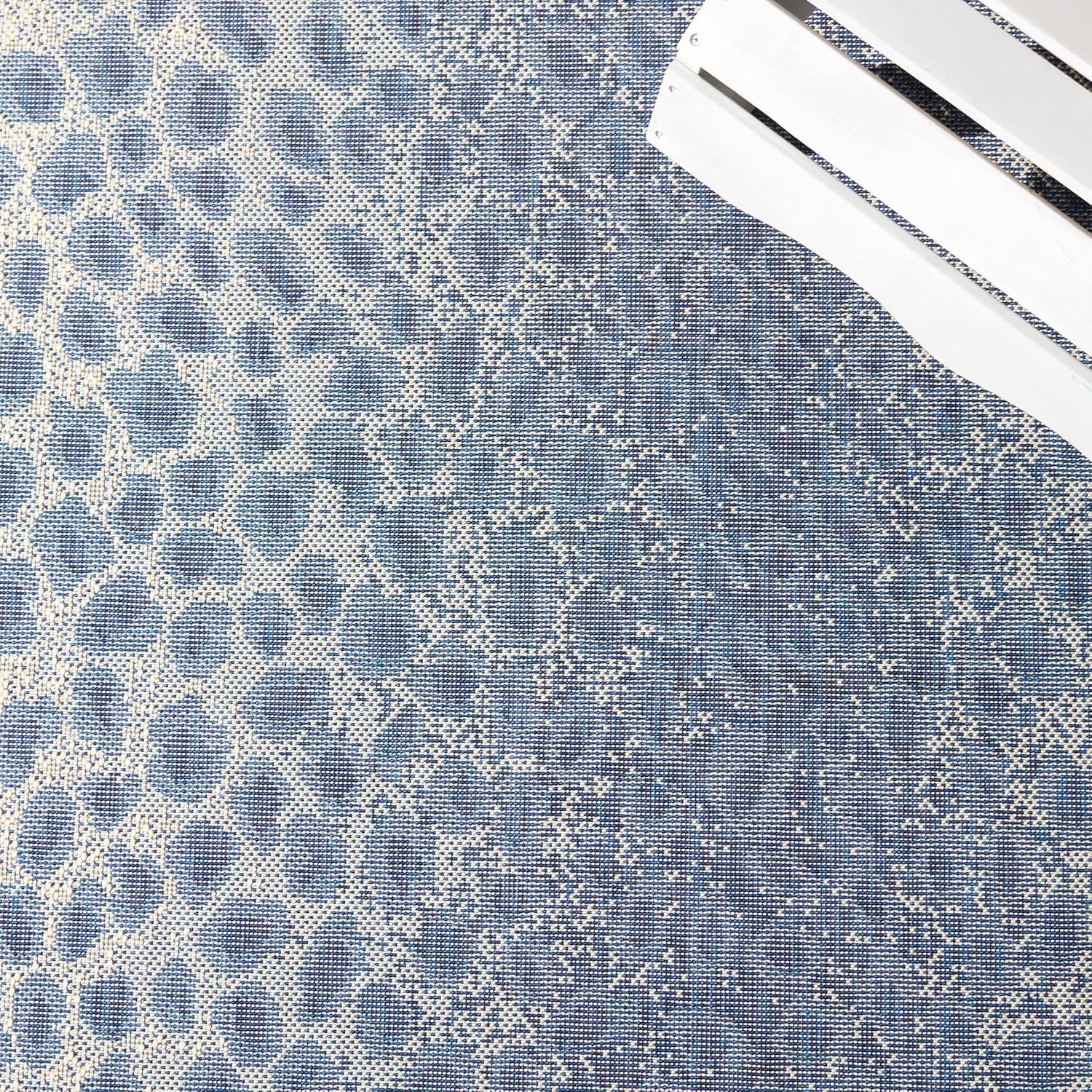 Courtyard CY6100 Power Loomed Indoor/Outdoor Area Rug - Navy/Beige - 4'x5'7" - Safavieh.