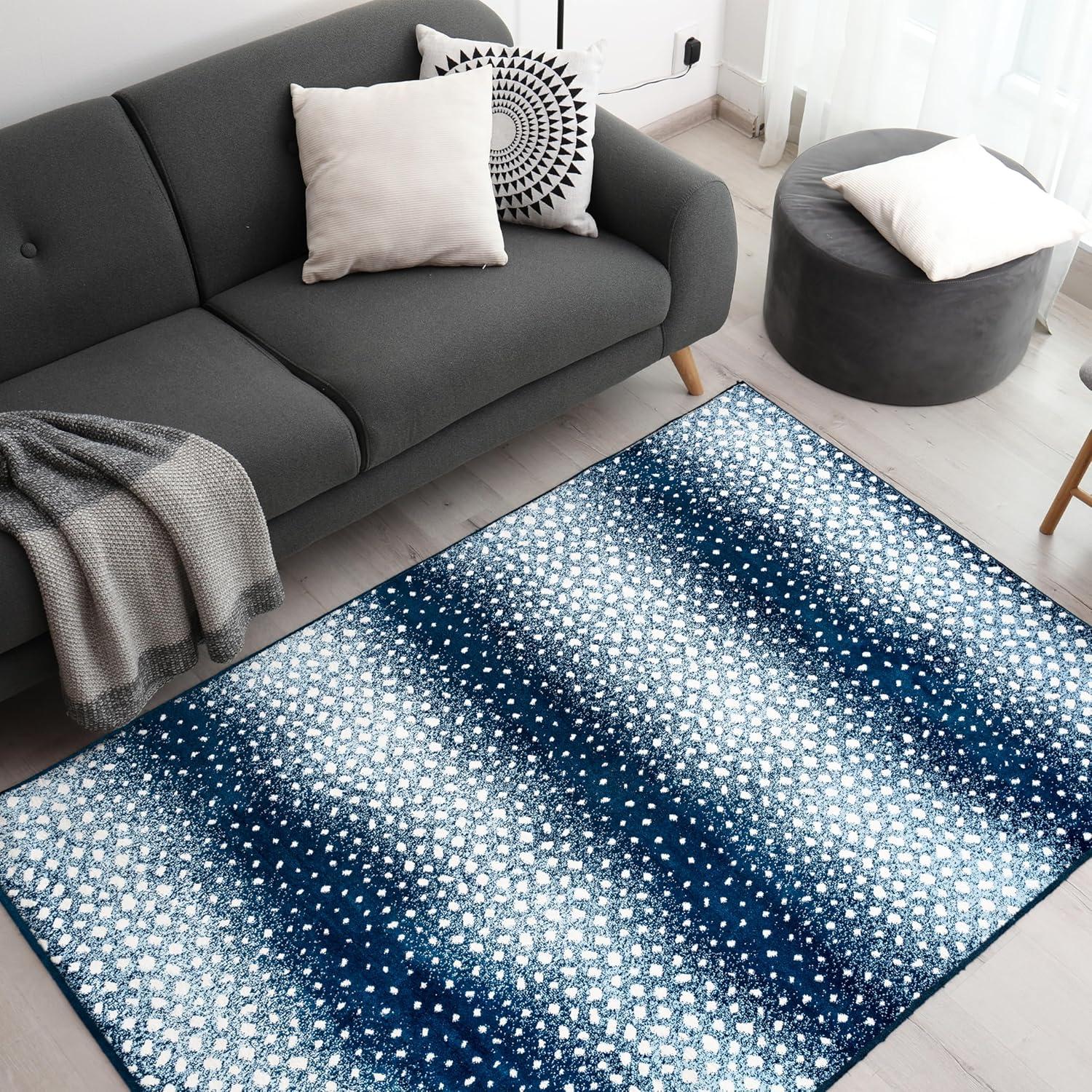 3'x 5' Antelope Modern Animal Area Rug, Navy/Cream - JONATHAN Y