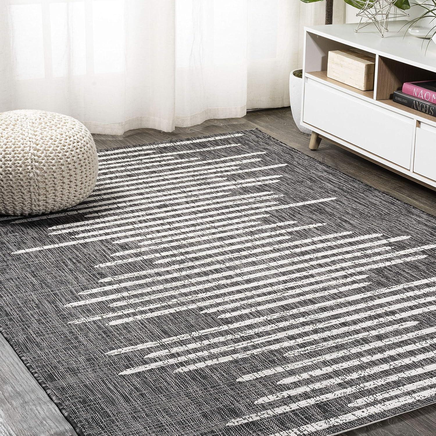 Zolak Berber Stripe Geometric Indoor/Outdoor Area Rug - JONATHAN Y