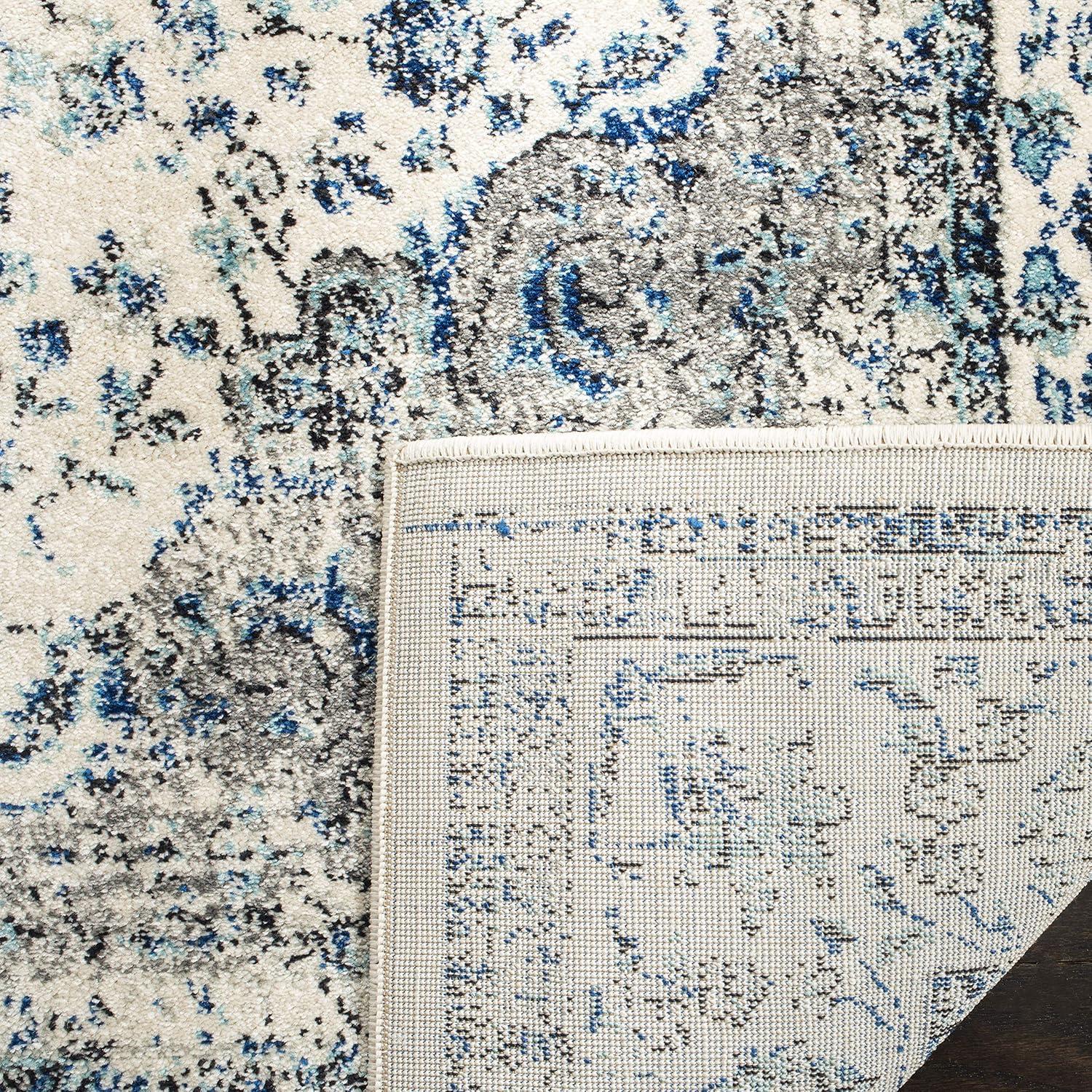 Evoke EVK220 Power Loomed Area Rug - Ivory/Grey - 6'7"x6'7" - Safavieh.