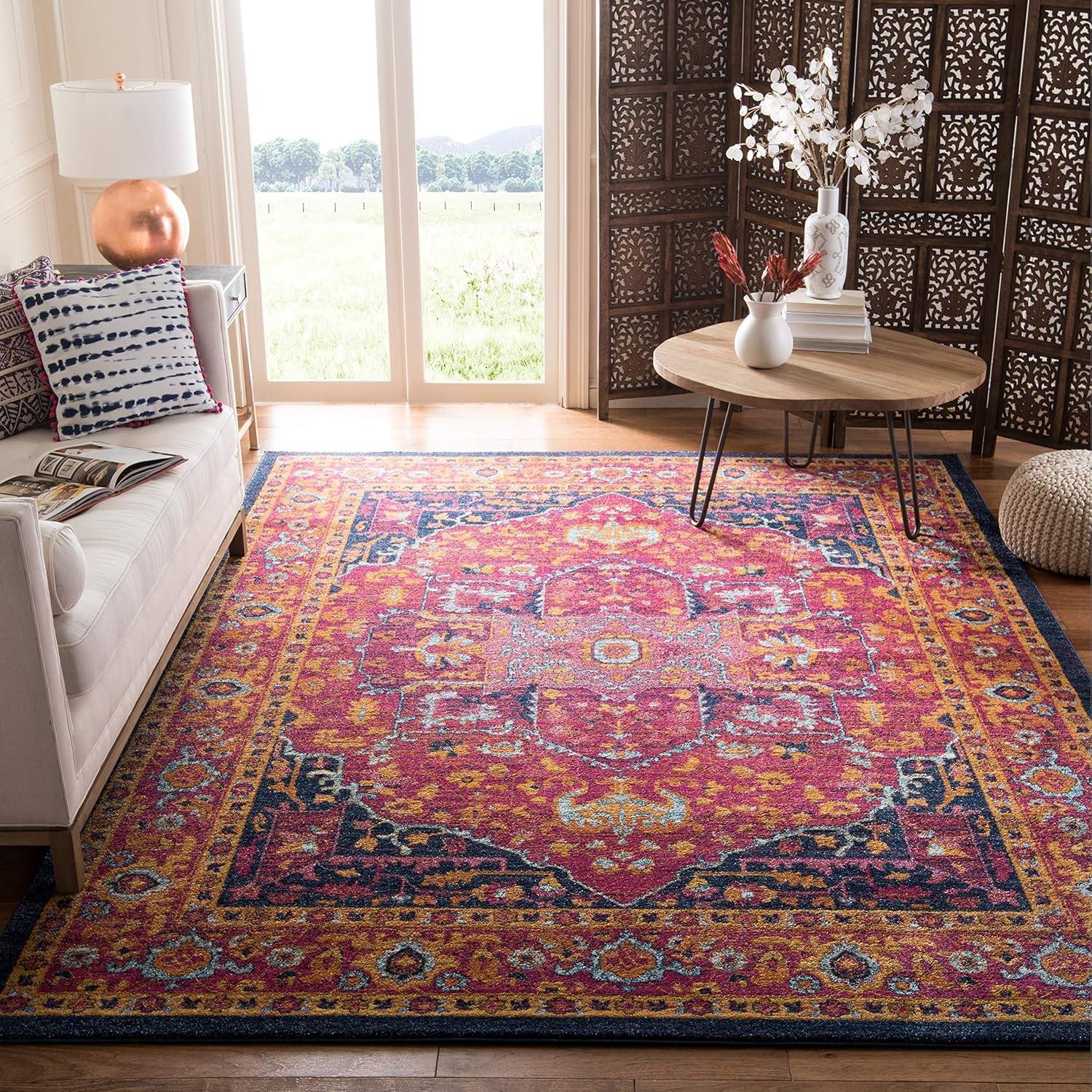 Evoke EVK275 Power Loomed Indoor Area Rug - Navy/Grey - 4'x6' - Safavieh