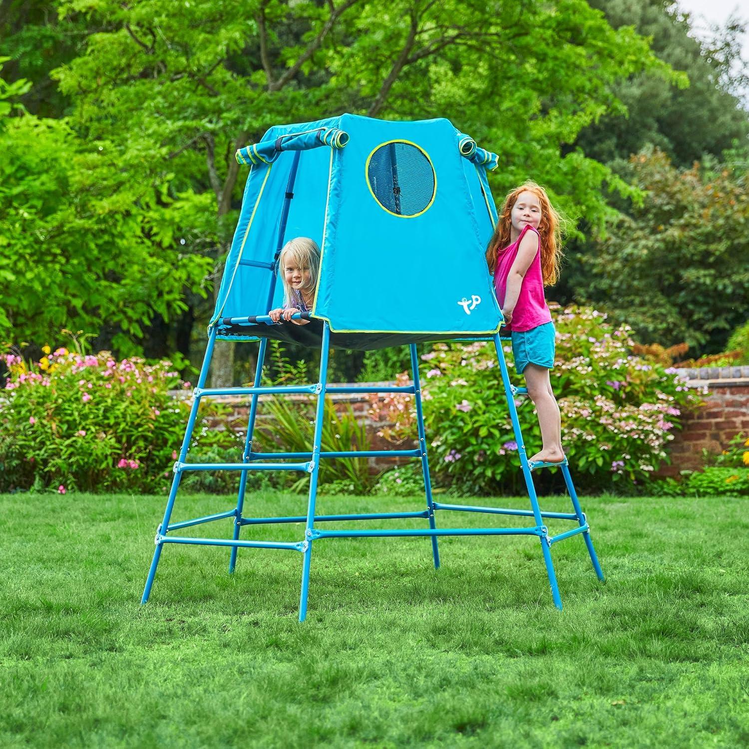 TP Active Fun Explorer Metal Climbing Set Jungle Gym with Platform and Tent, Blue