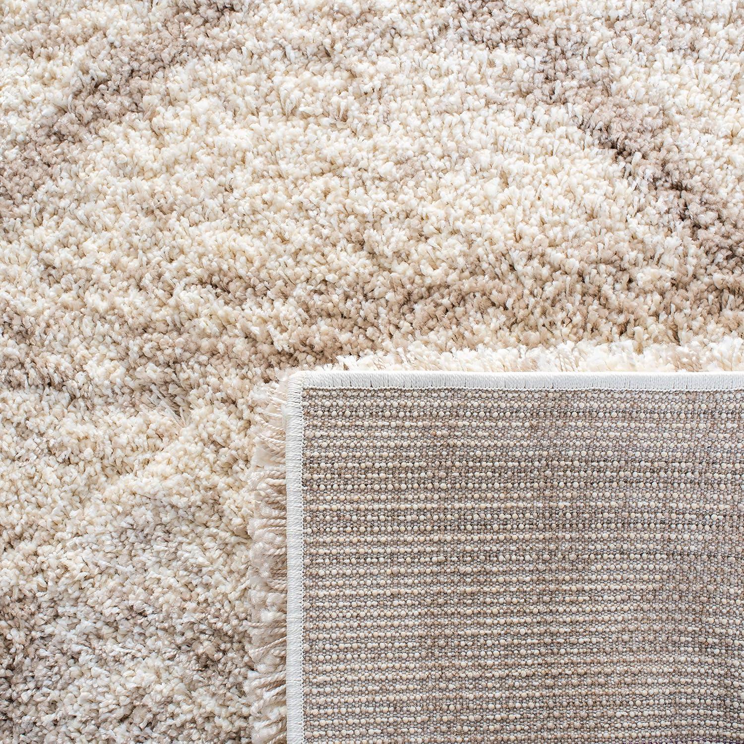 Hudson Shag SGH281 Power Loomed Indoor Area Rug - Multi Ivory/Beige - 5'3"x7'6" - Safavieh