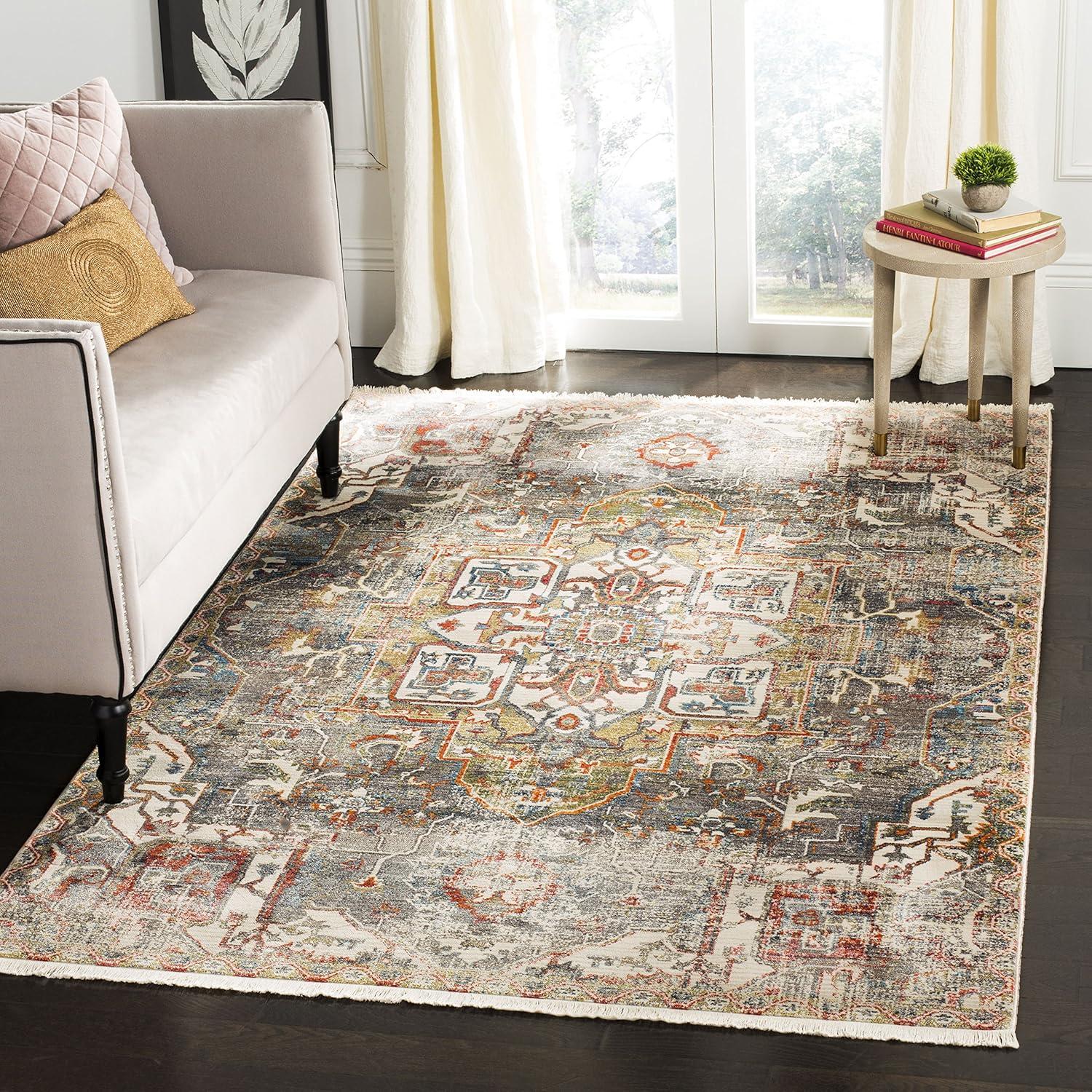 Vintage Persian VTP475 Power Loomed Indoor Area Rug - Charcoal/Olive - 5'x7'6" - Safavieh