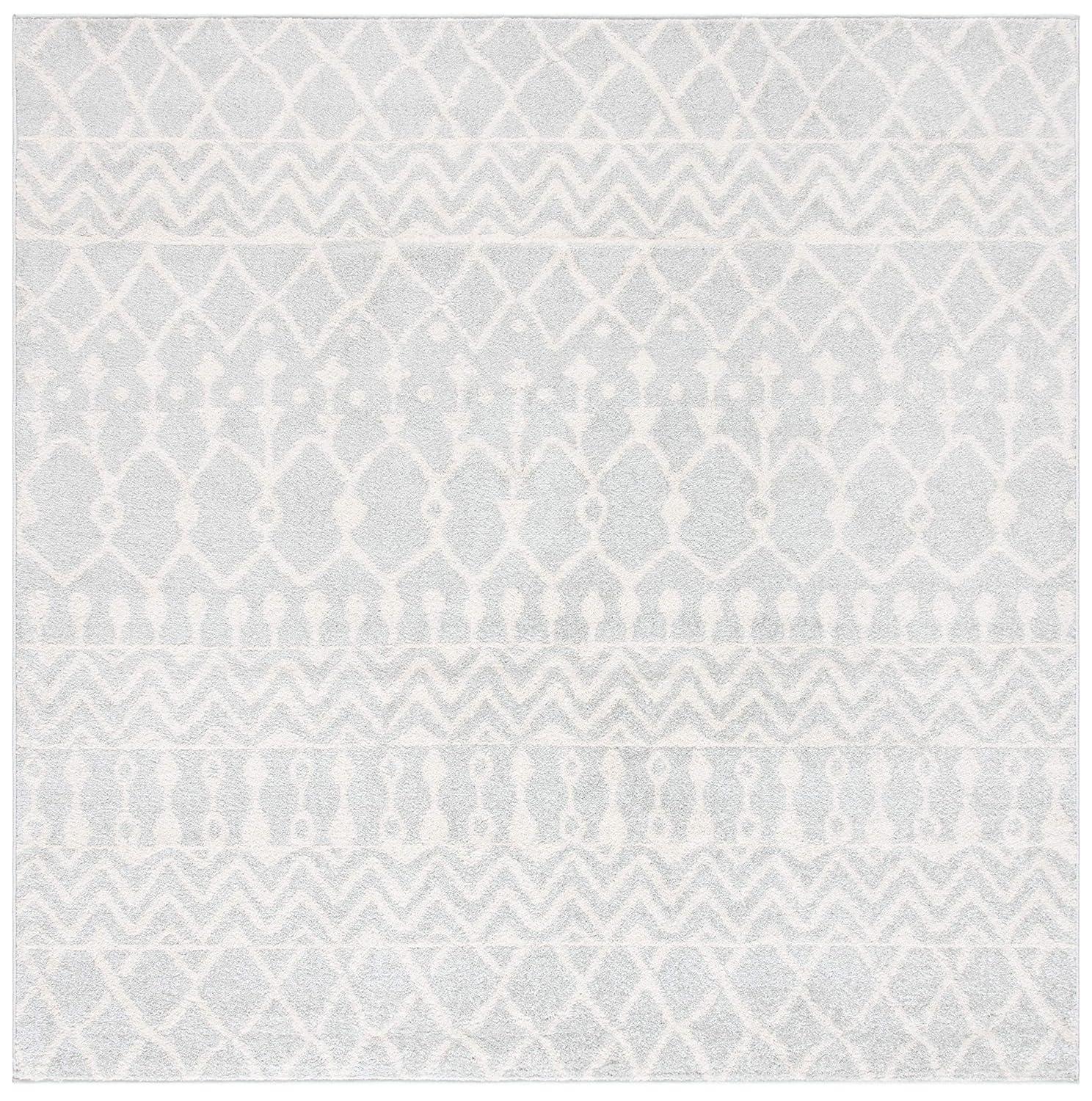Tulum TUL270 Power Loomed Area Rug - Light Grey/Ivory - 6'7"x6'7" - Safavieh.