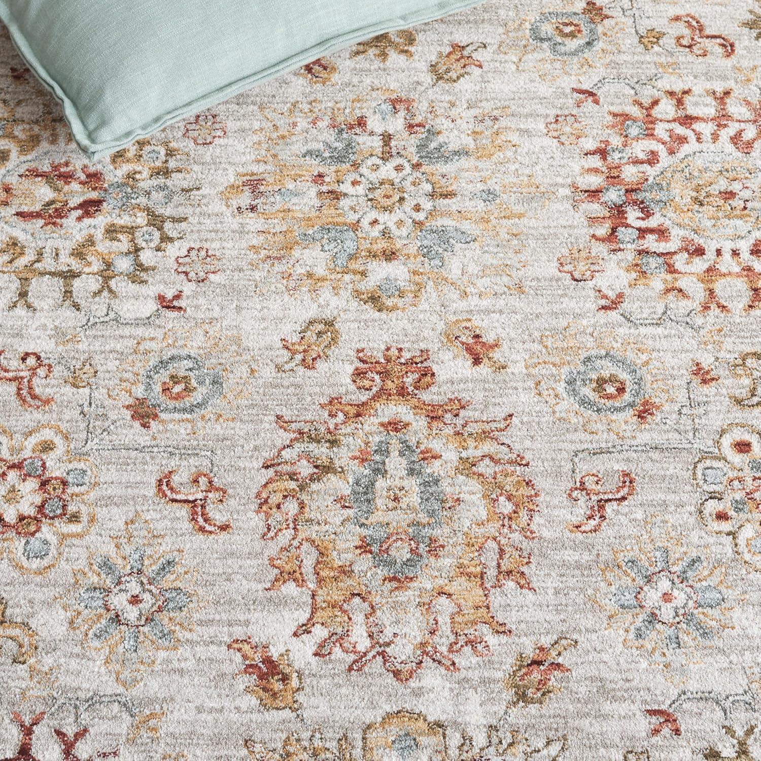 Hamilton HLT112 Power Loomed Area Rug - Gray/Rust - 5'3"x7'6" - Safavieh.