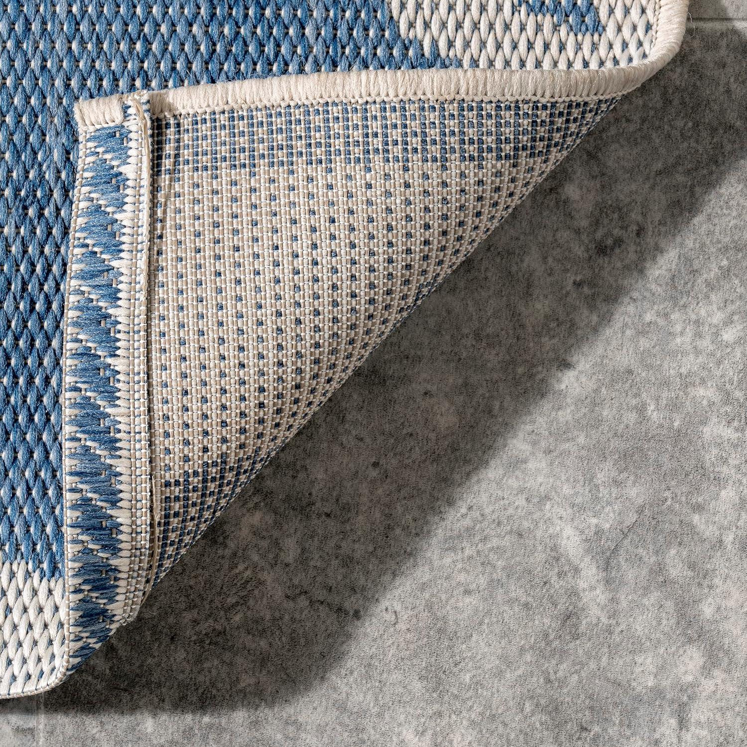 nuLOOM Gina Moroccan Indoor/Outdoor Area Rug, 5' 3" x 7' 6", Blue