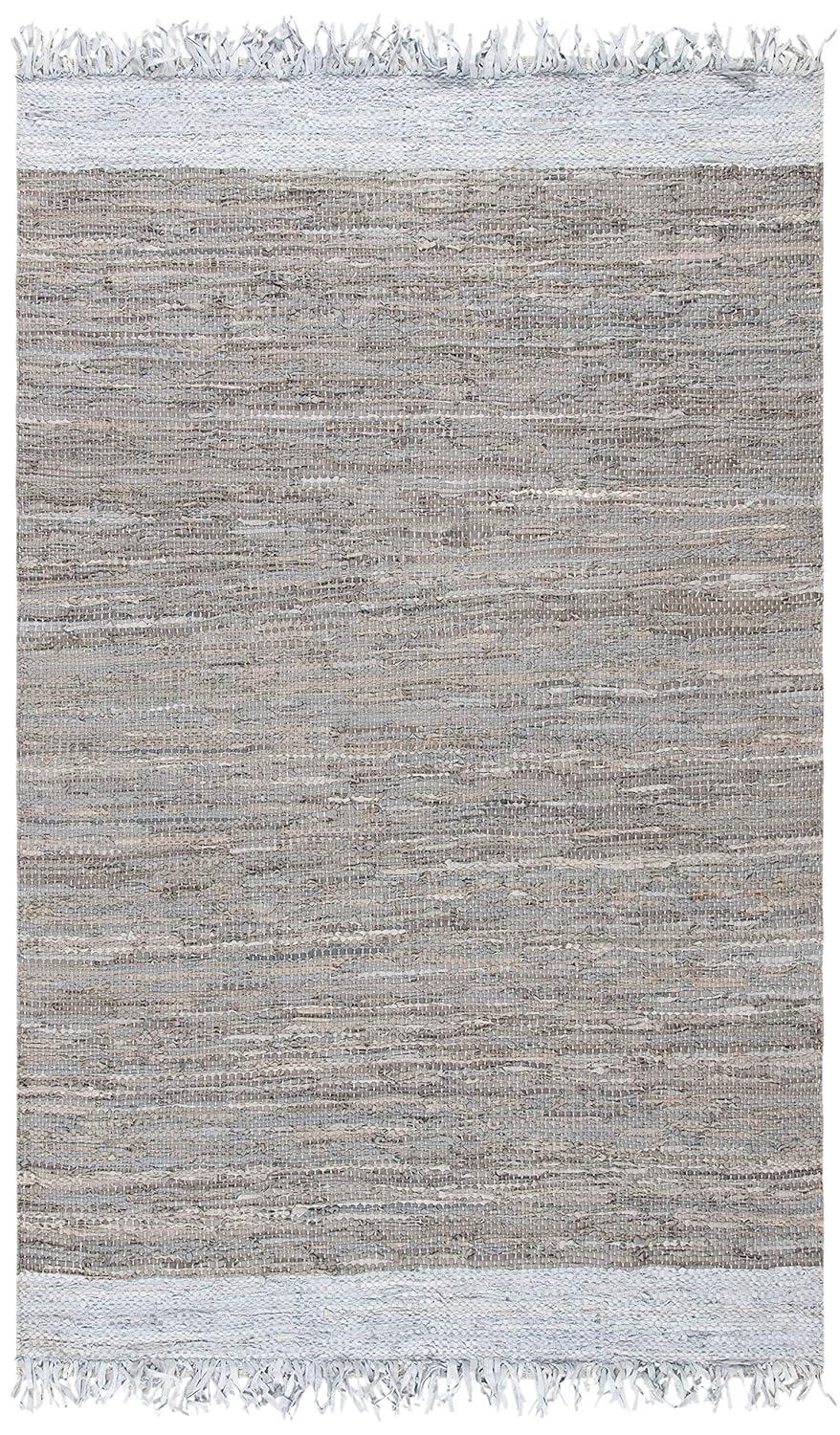 Vintage Leather VTL310 Hand Woven Area Rug - Light Grey/Taupe - 6'x9' - Safavieh.