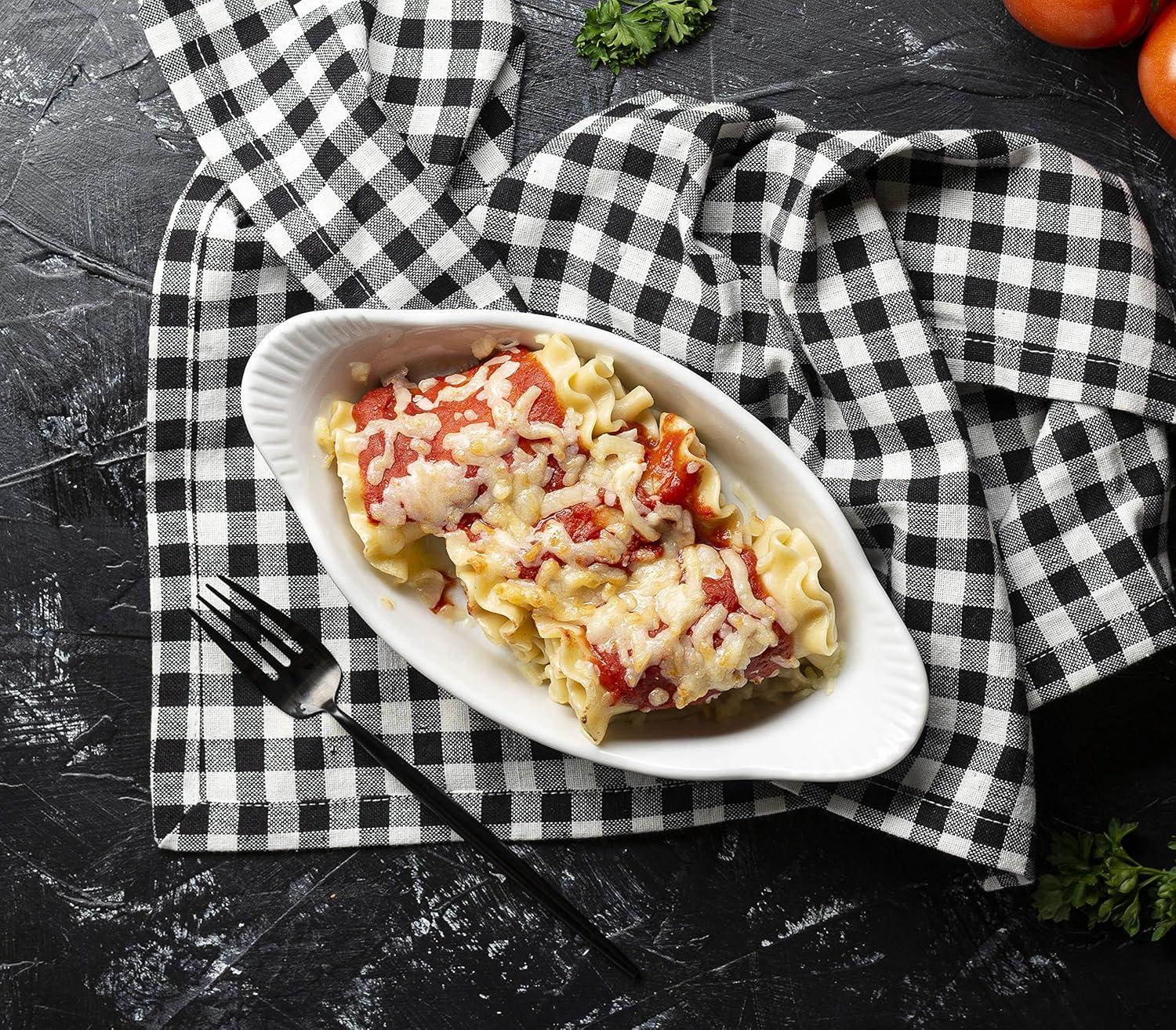 Kook Ceramic Au Gratin Baking Dishes, Set of 6, 18 oz, White 10 in