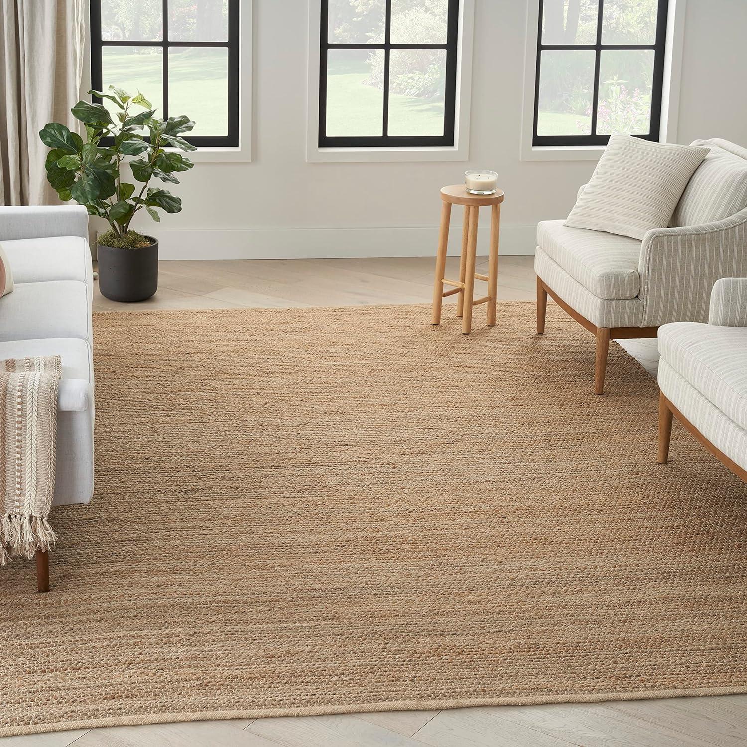 Nourison Hand Woven Natural Jute Rug Natural 8' x 10'