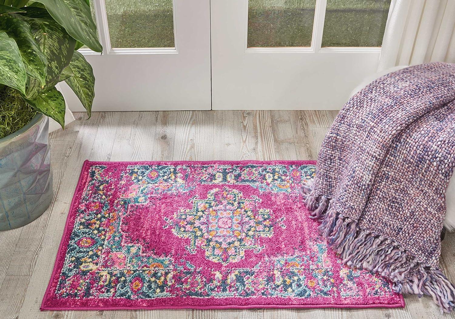 Nourison Passion Medallion Bohemian Indoor Rug Fuchsia 1'10" x 2'10"