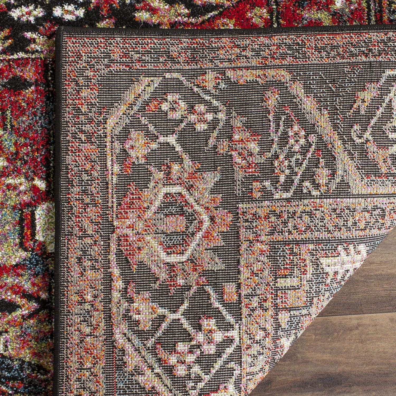 Vintage Hamadan VTH215 Power Loomed Area Rug - Red/Multi - 5'3"x5'3" - Safavieh.