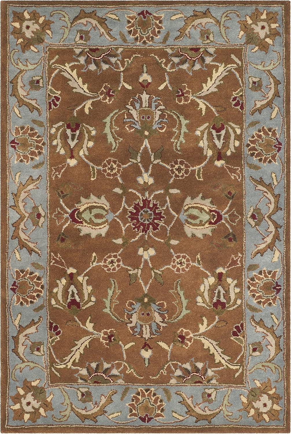 SAFAVIEH Heritage Steward Traditional Wool Area Rug, Brown/Blue, 4' x 6'