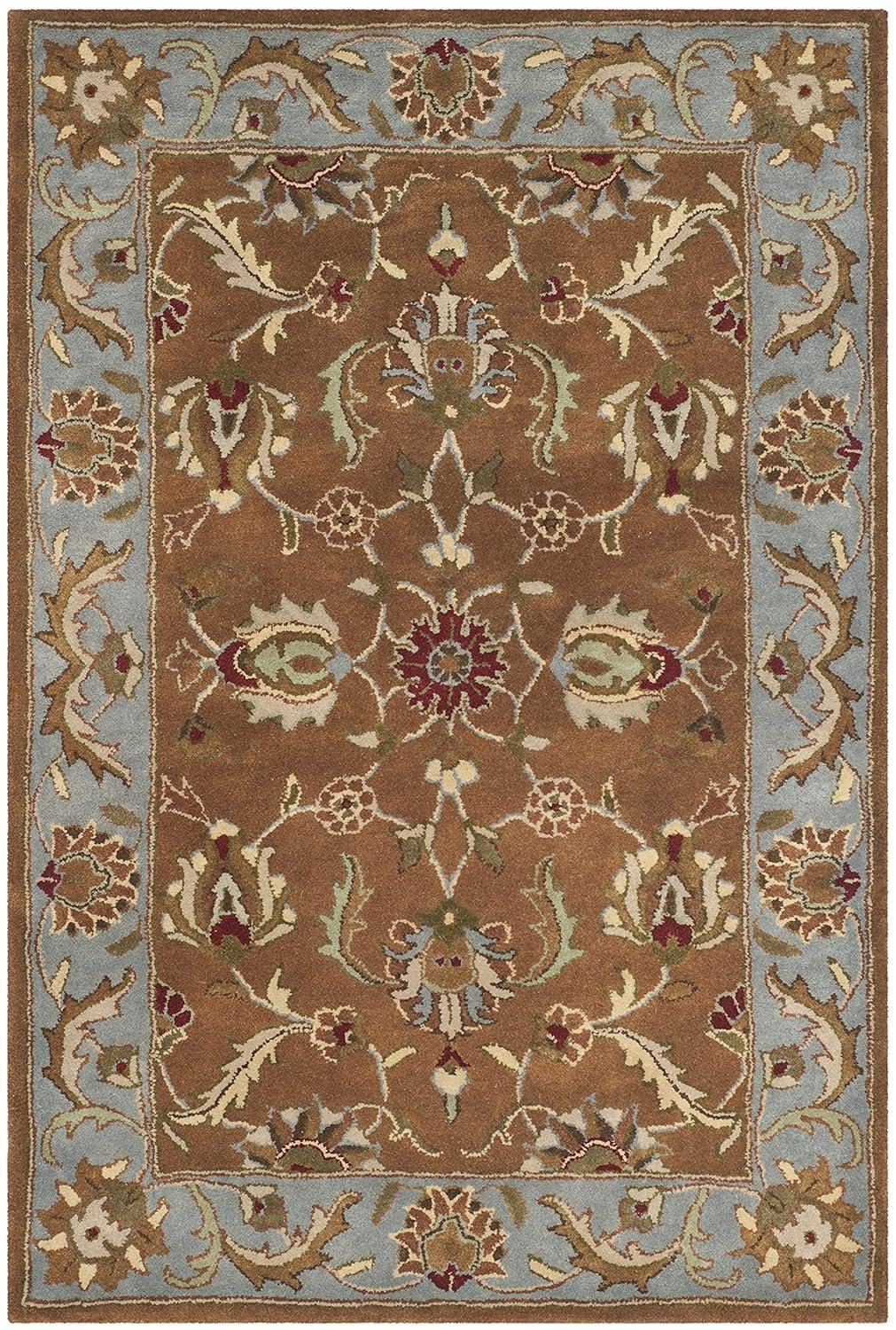 Heritage HG812 Hand Tufted Area Rug - Brown/Blue - 4'x6' - Safavieh.