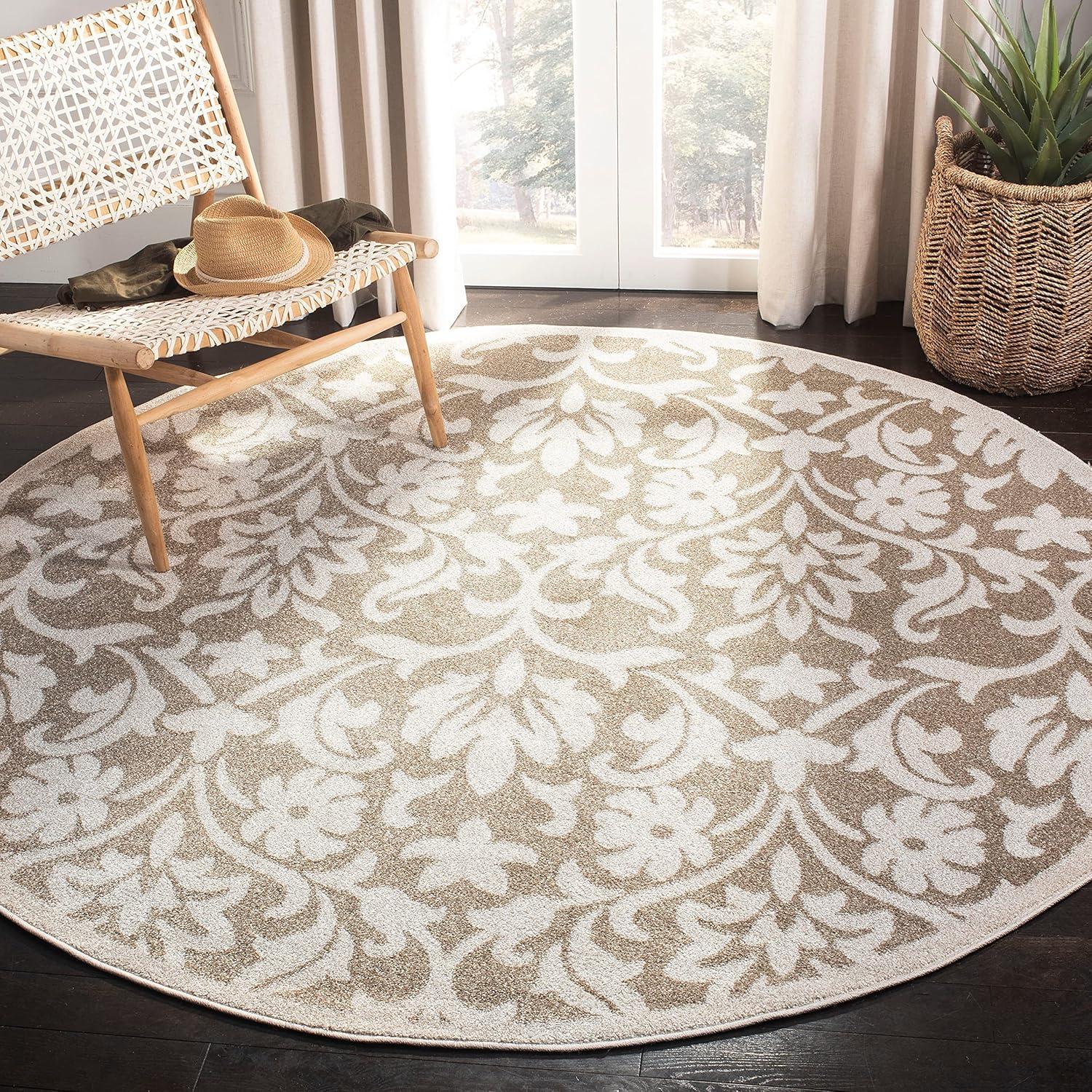 Amherst AMT424 Power Loomed Indoor Area Rug - Wheat/Beige - 8'x10' - Safavieh