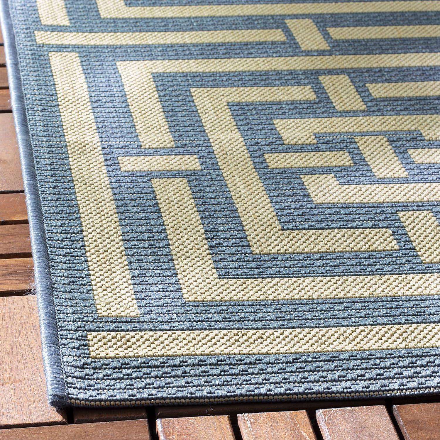 Resort-Style Blue Synthetic 5' x 7' Outdoor Area Rug