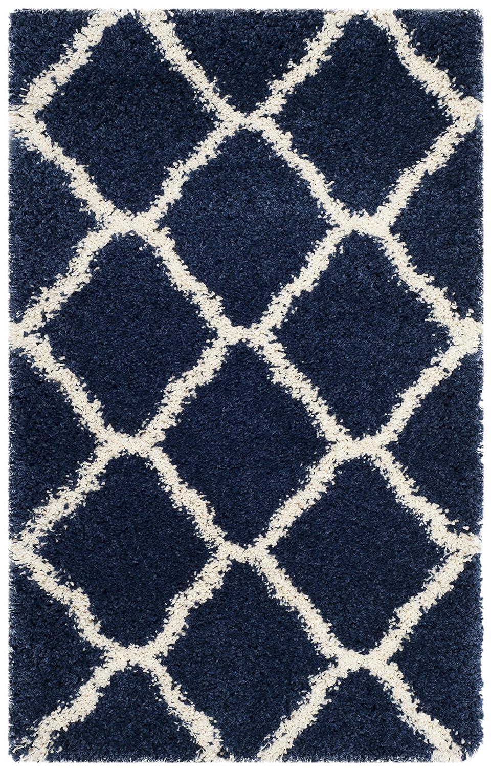 Hudson Shag SGH283 Power Loomed Indoor Accent Rug - Navy/Ivory - 2'3"x3'9" - Safavieh.