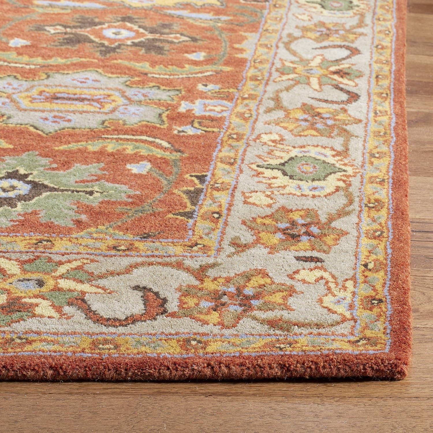 Heritage HG734 Handmade Area Rug - 6'x9' - Rust/Beige - Safavieh