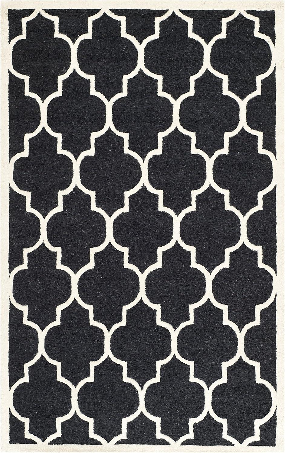 Cambridge CAM134 Tufted Indoor Area Rug - Black/Ivory - 5'x8' - Safavieh