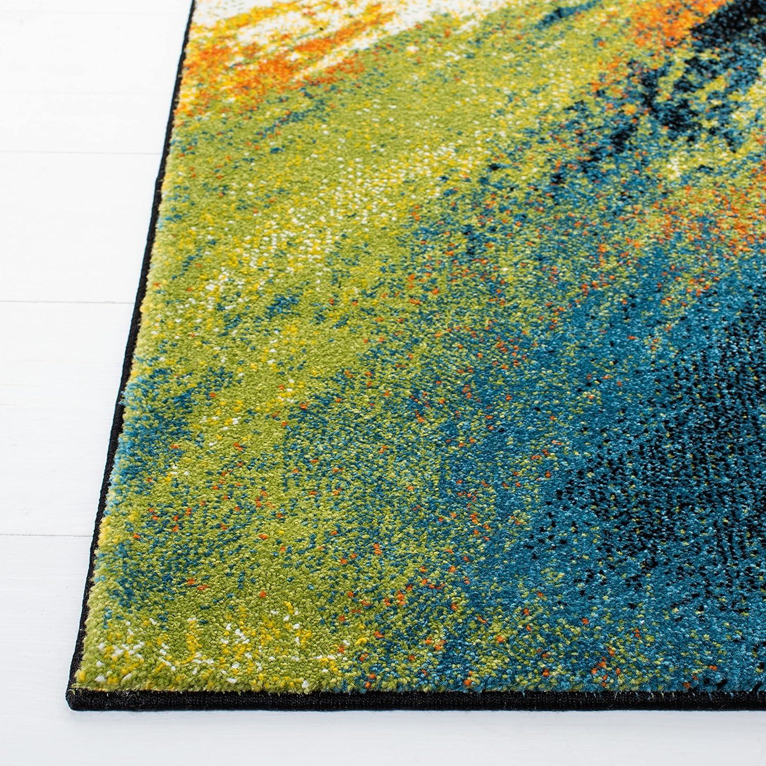 Galaxy GAL117 Power Loomed Indoor Area Rug - Blue/Yellow - 8'x10' - Safavieh