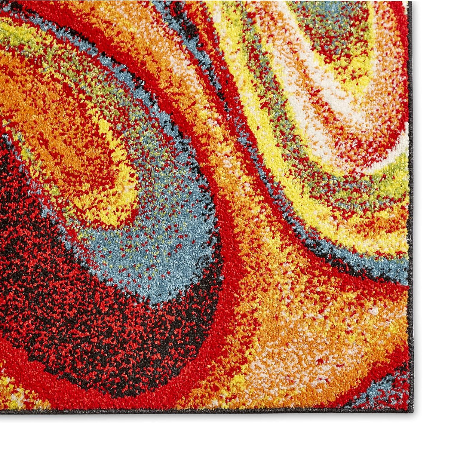 Home Dynamix Splash Adja Contemporary Abstract Swirl Area Rug, Red/Blue, 7'10"x10'2"
