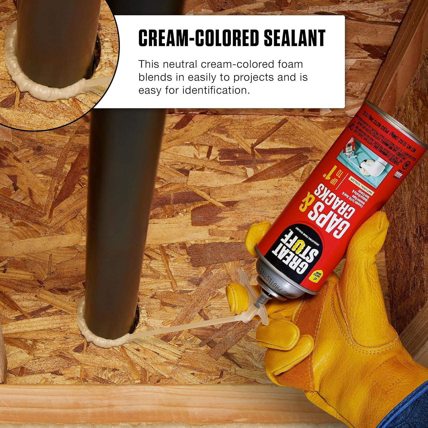 Ivory Insulating Foam Sealant for Gaps and Cracks, 20 Ounce