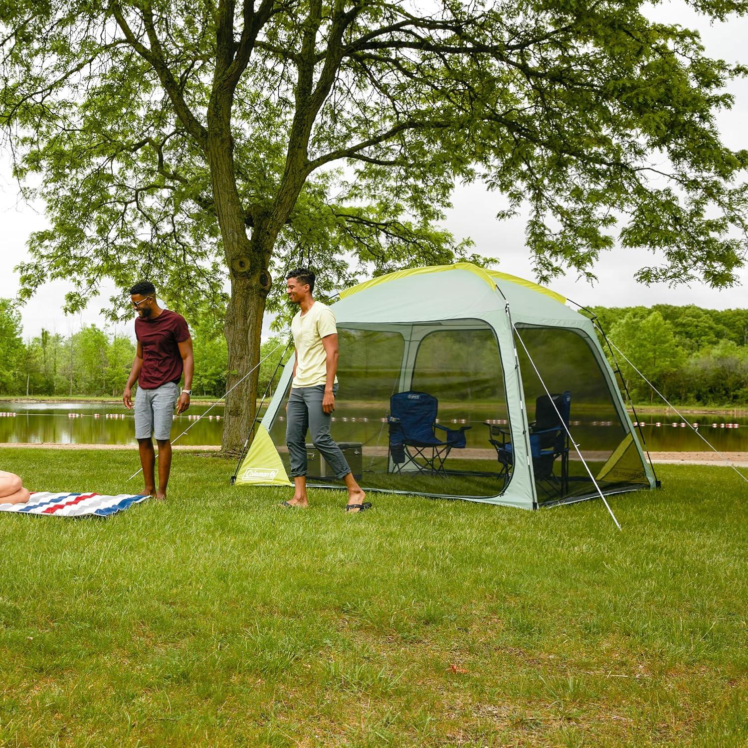 Coleman 86"x10' Skyshade 6 Person Screen Dome Canopy Beach Shelter Tent - Moss