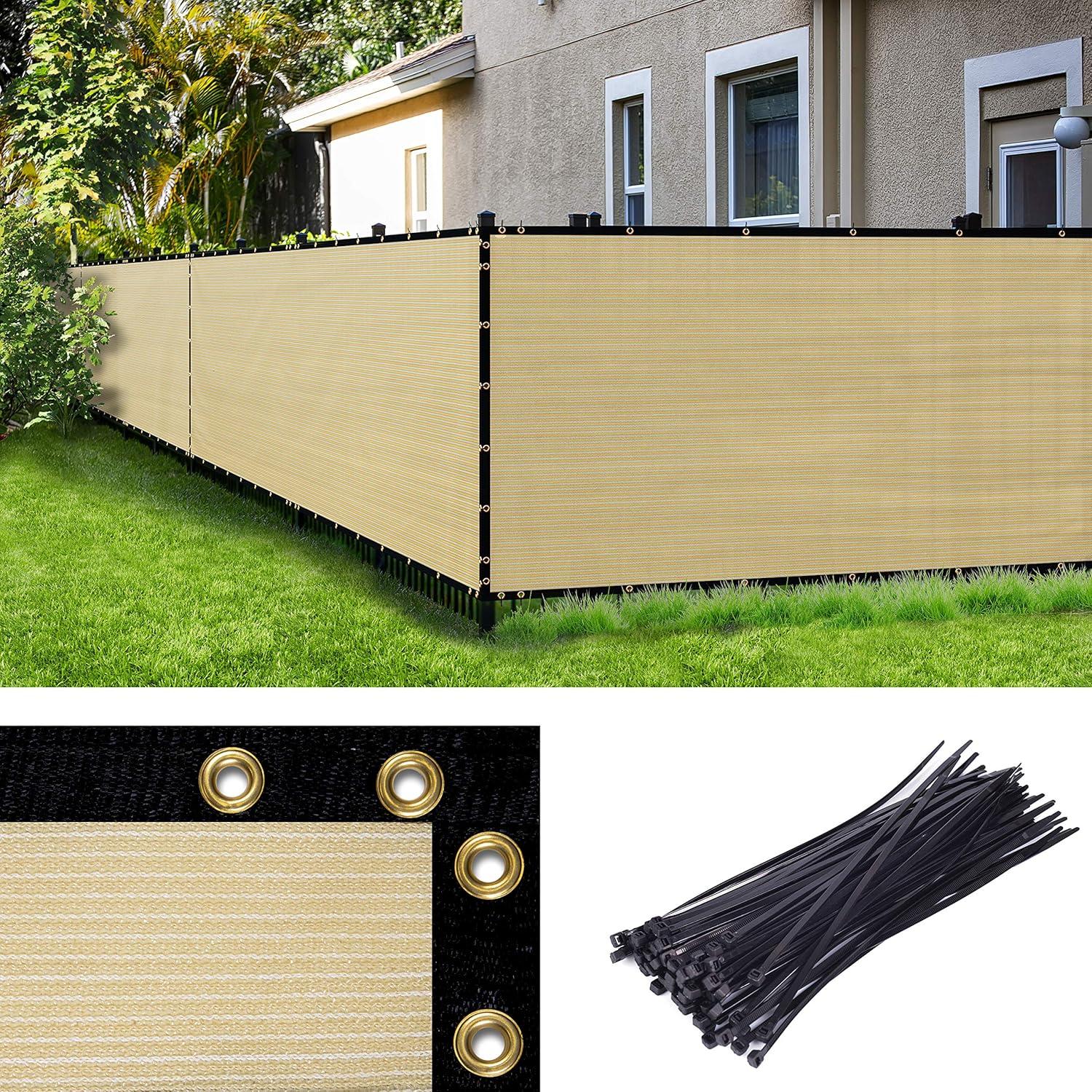 Amgo Amgo Fence Privacy Screen Heavy Duty Windscreen with Bindings & Grommets