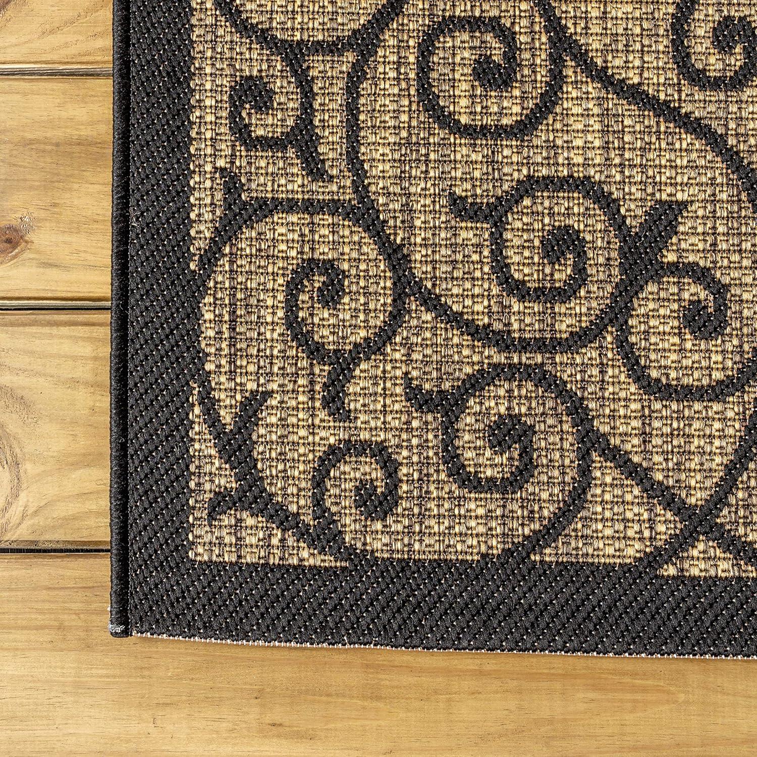 Madrid Vintage Filigree Textured Weave Indoor/Outdoor Area Rug - JONATHAN Y