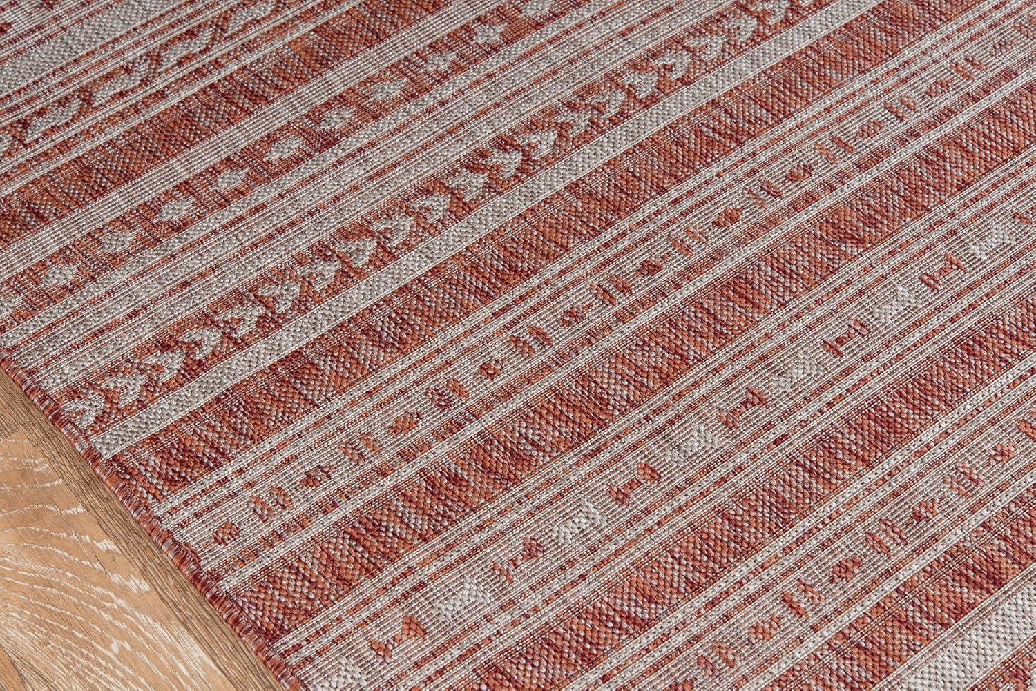 Abstract Copper Charm 4' x 6' Rectangular Synthetic Rug