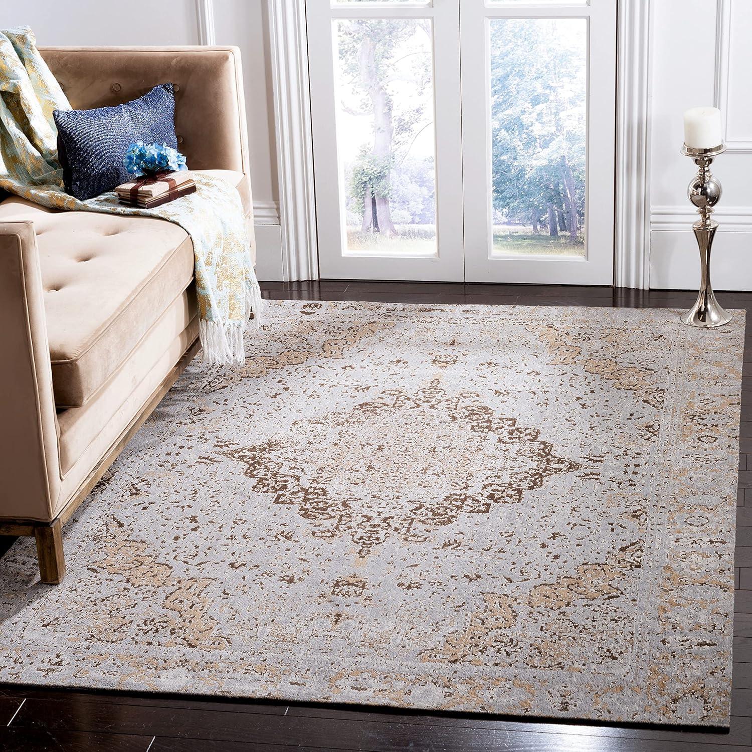 Taupe Flat Woven Synthetic 5' x 8' Area Rug