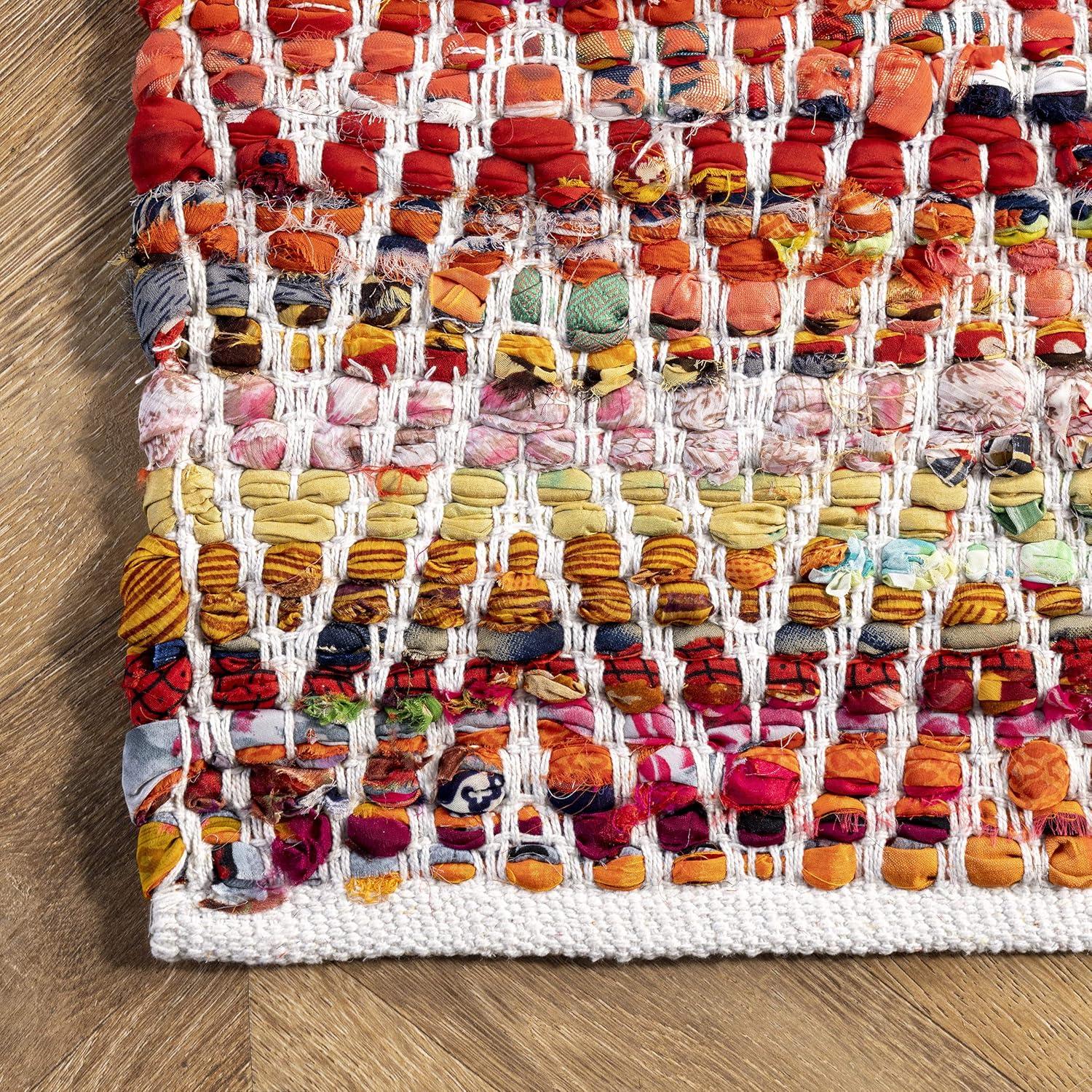 nuLOOM Rochell Handwoven Chevron Runner Rug, 2' 6" x 10', Magenta