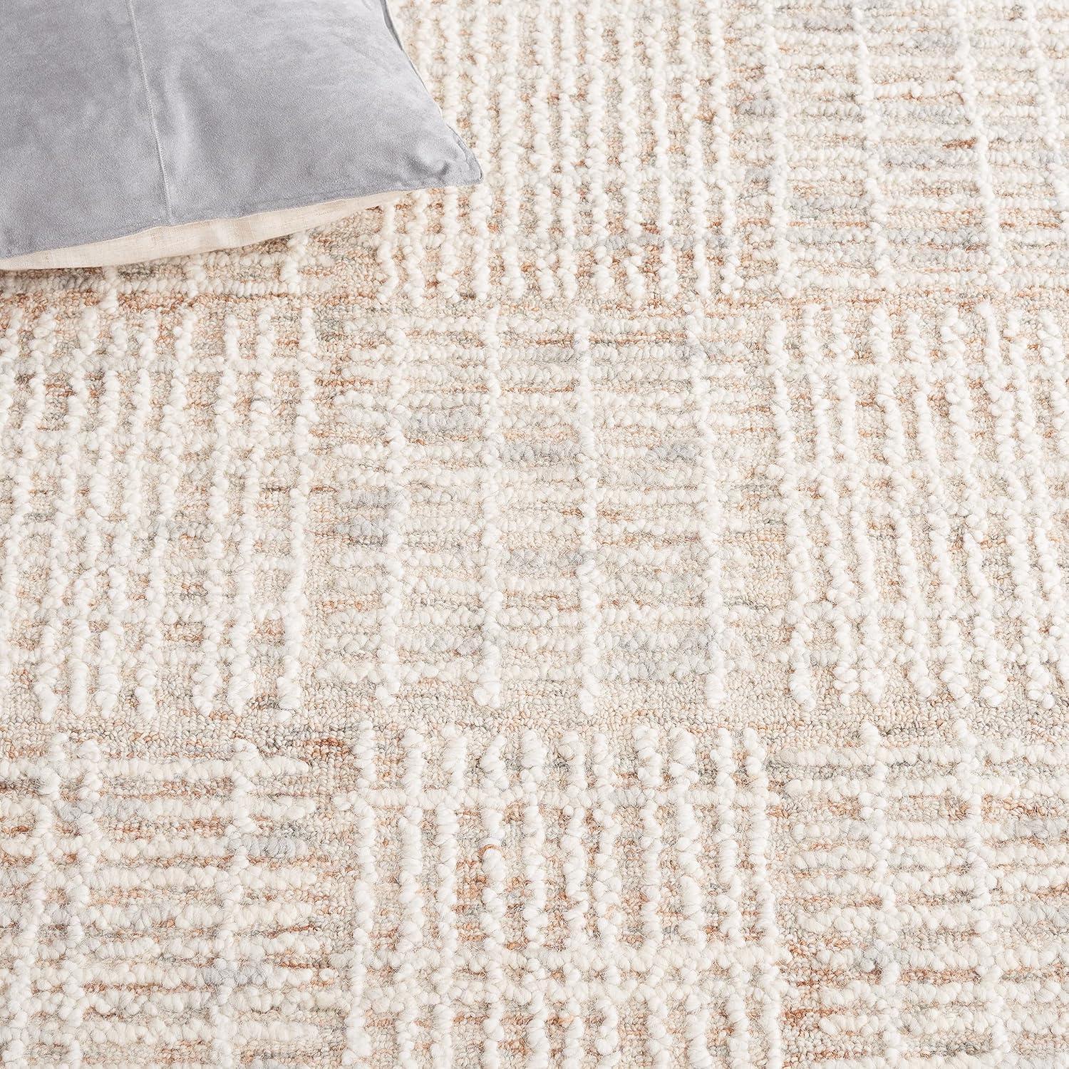 SAFAVIEH Abstract Milan Striped Area Rug, Brown/Ivory, 6' x 6' Round