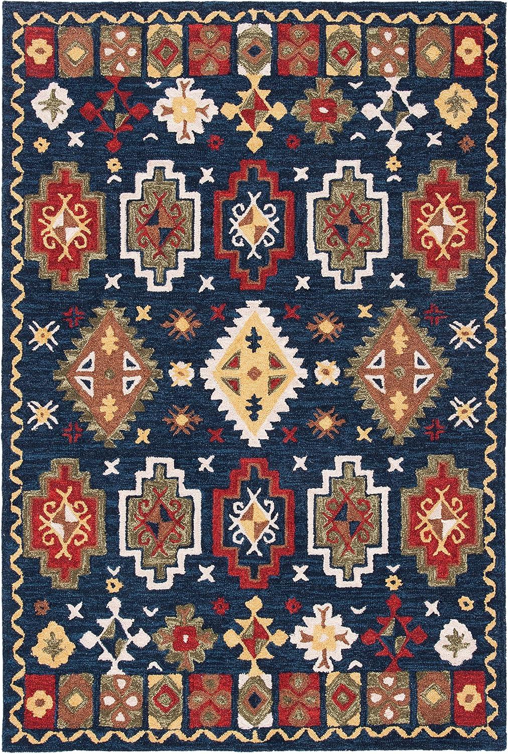 Heritage HG353 Hand Tufted Area Rug - Navy/Red - 3'x5' - Safavieh.